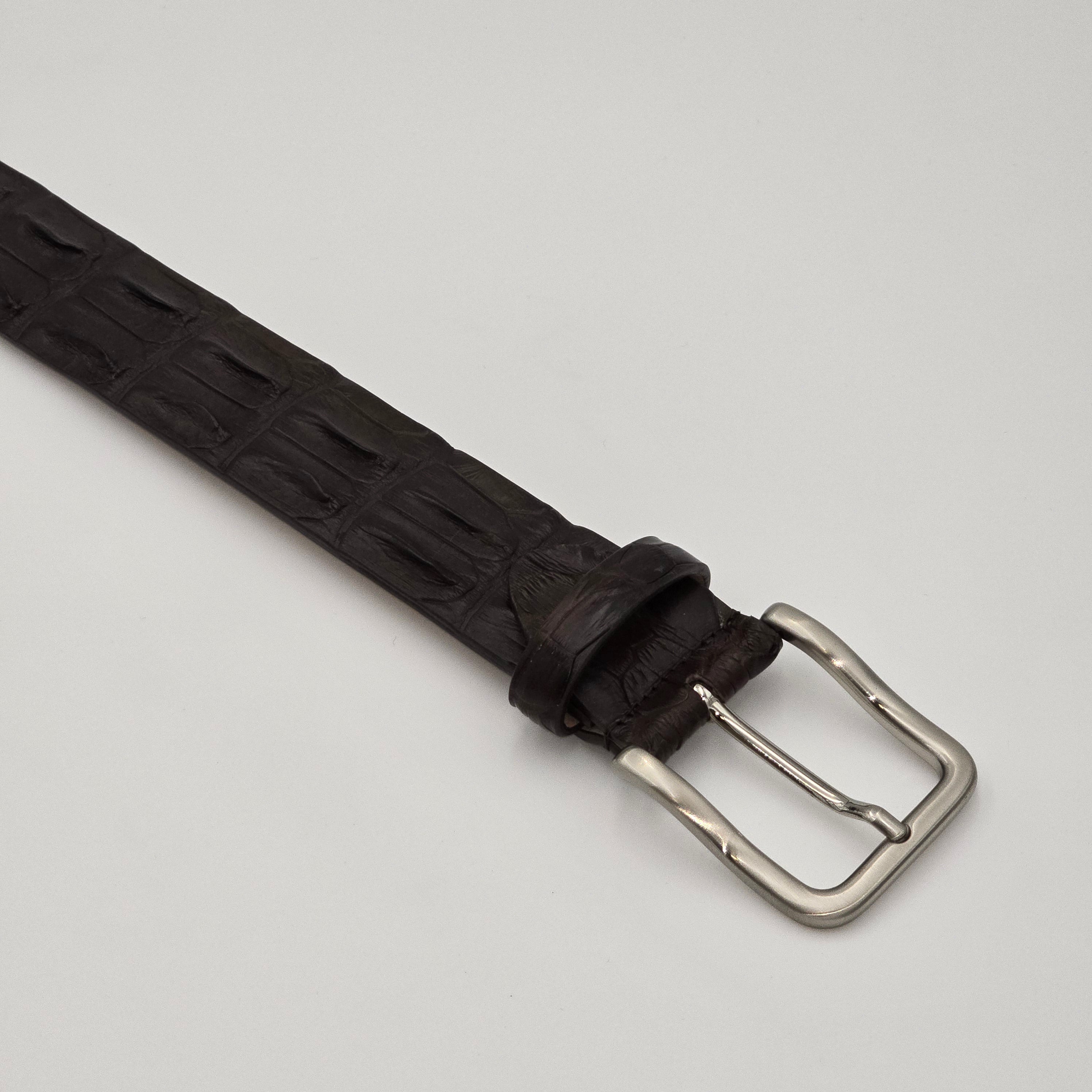 Belt Real Crocodile Dark Brown