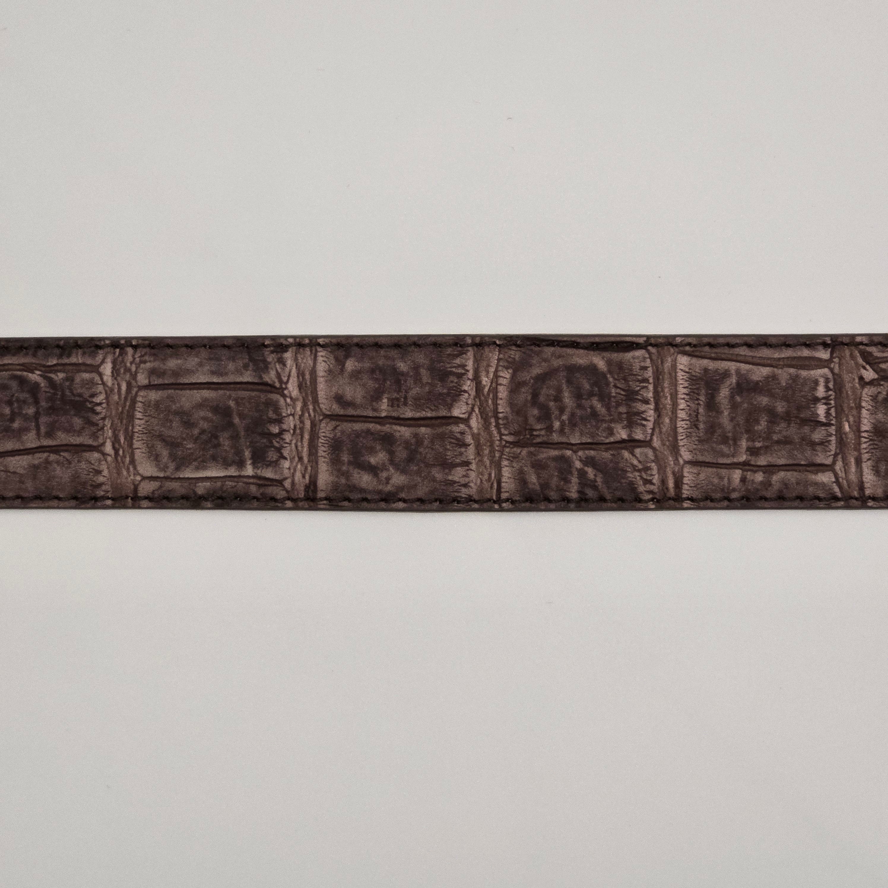 Belt Caiman Nabuck Croco Taupe