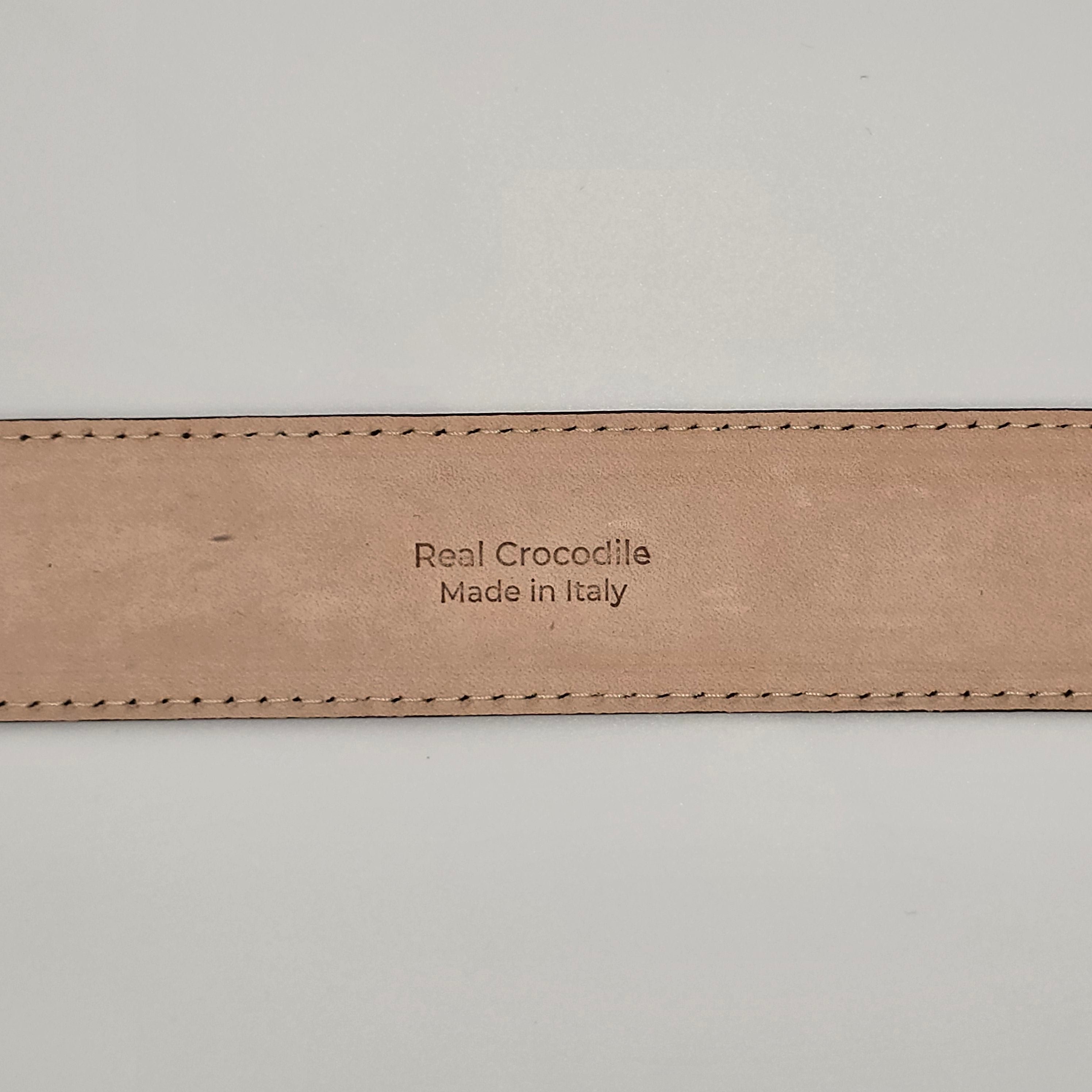 Belt Caiman Nabuck Croco Taupe