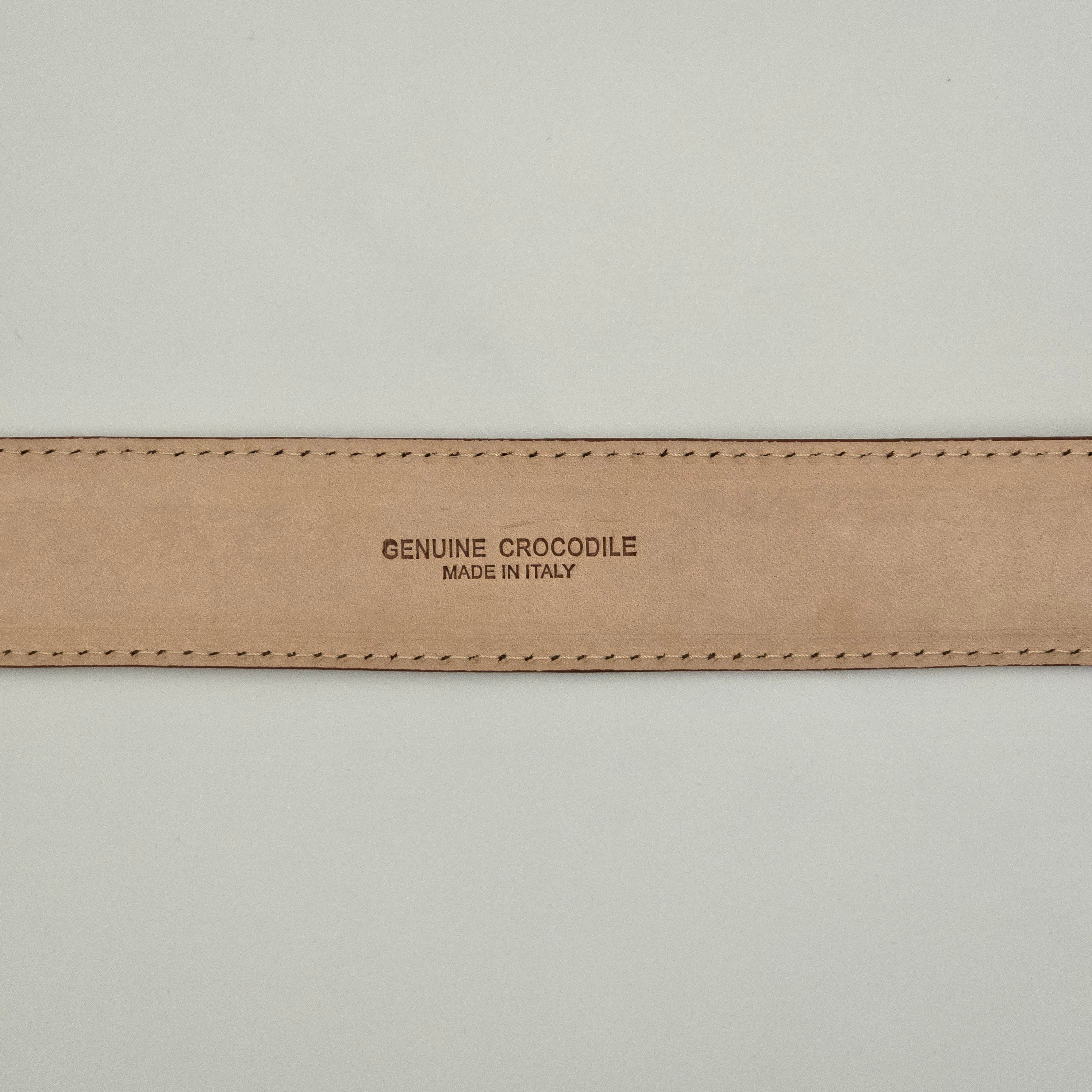 Belt Caiman Nabuck Croco Cognac