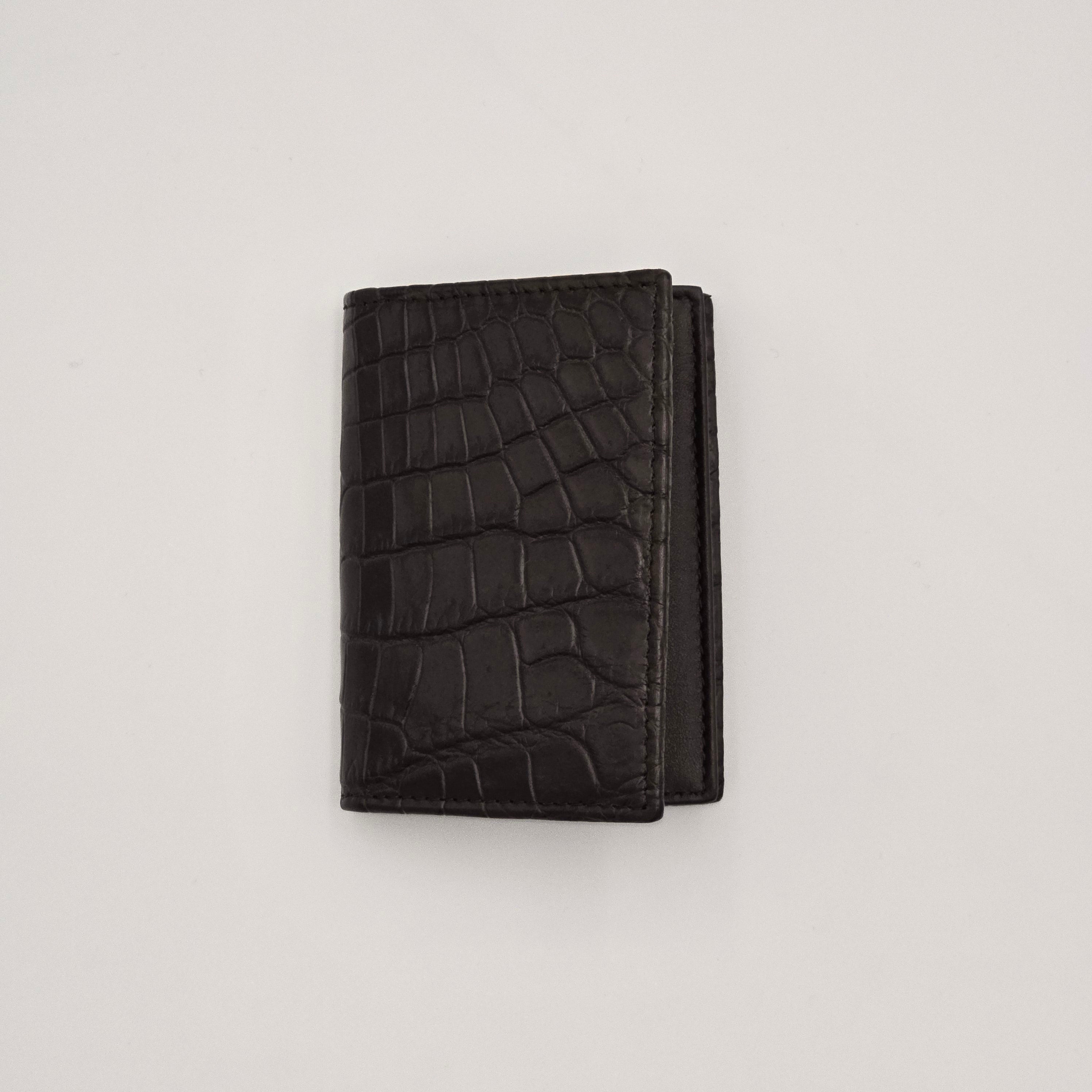 Croco Business/Cards Wallet Dark Brown