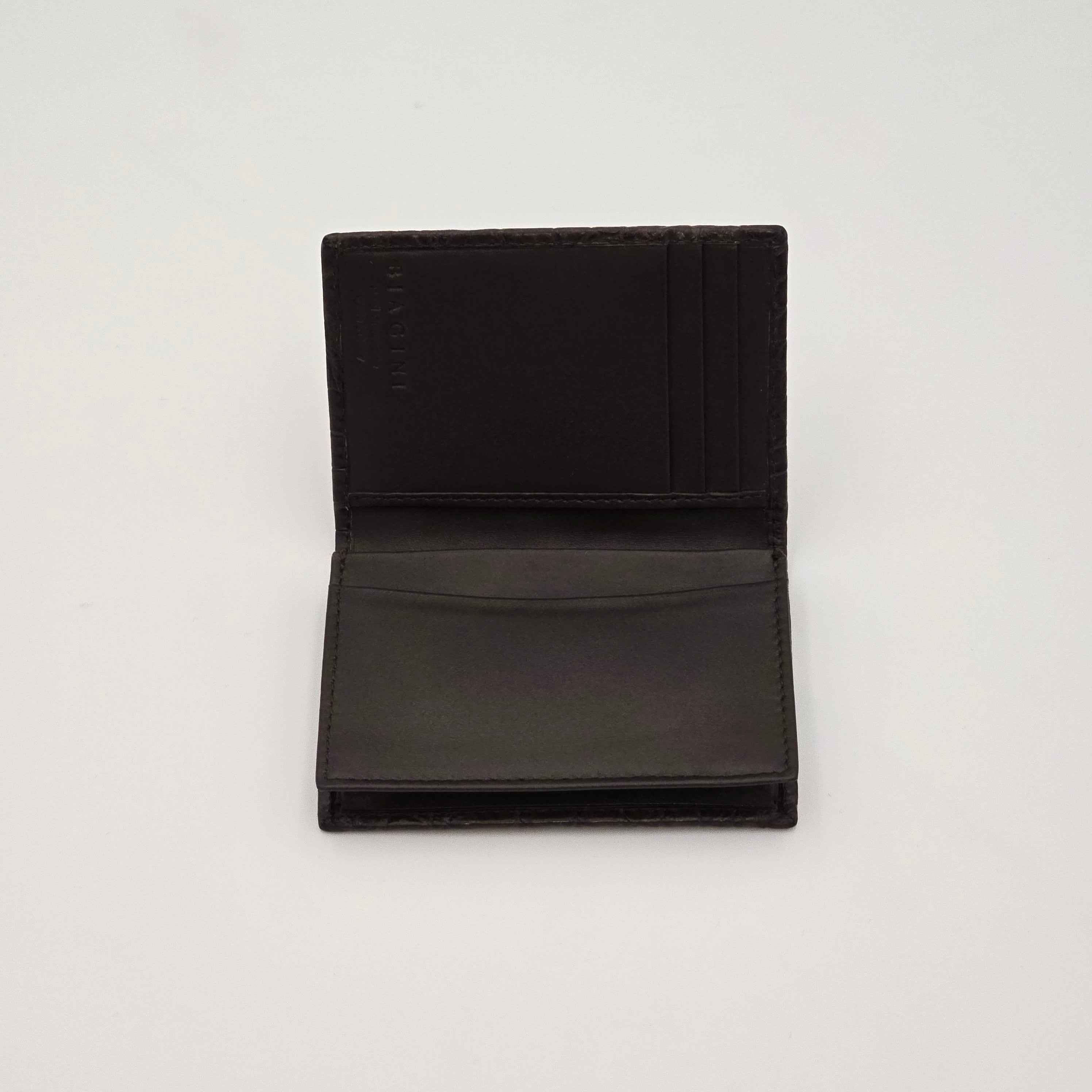 Croco Business/Cards Wallet Dark Brown