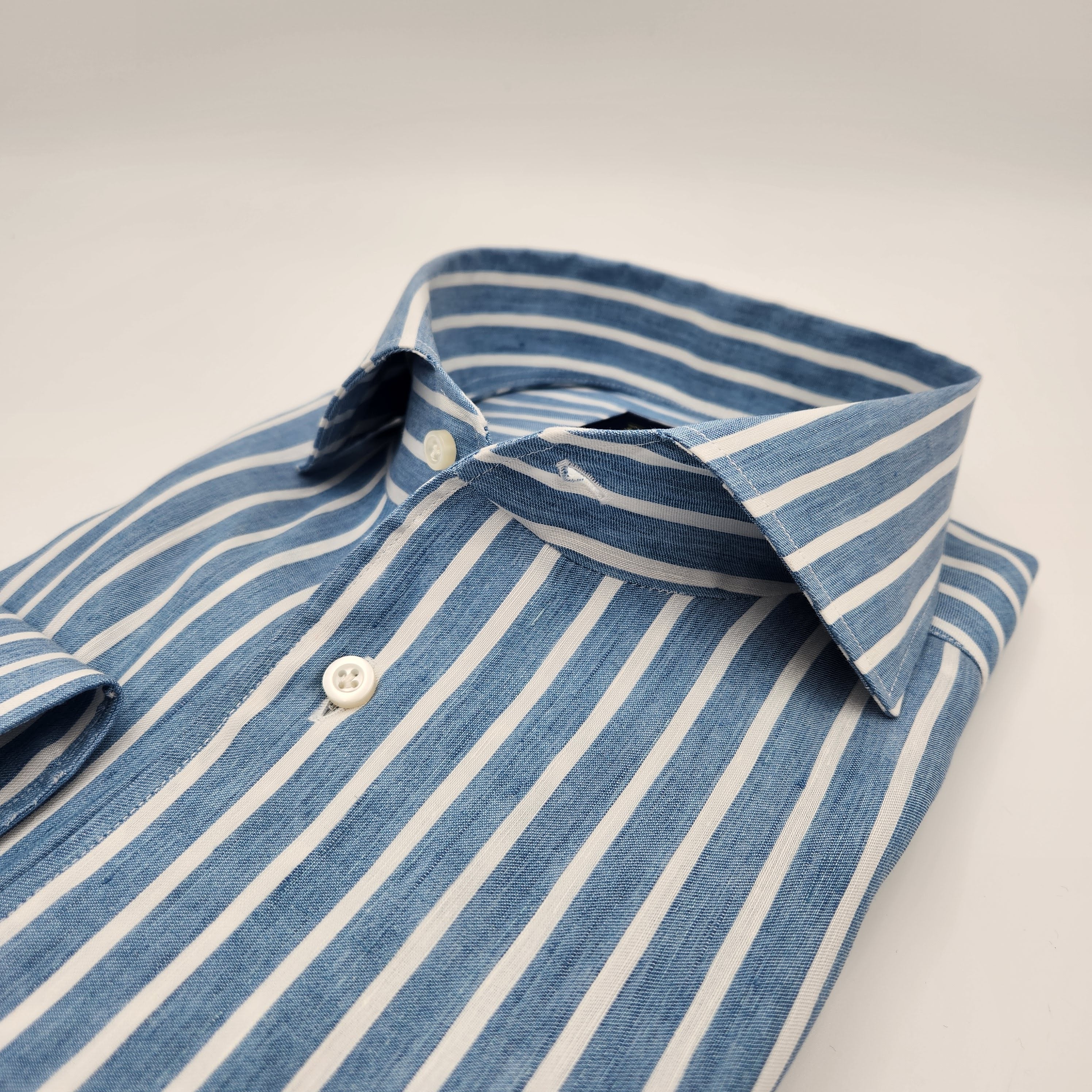 Cutaway Shirt Soft Linen Stripe