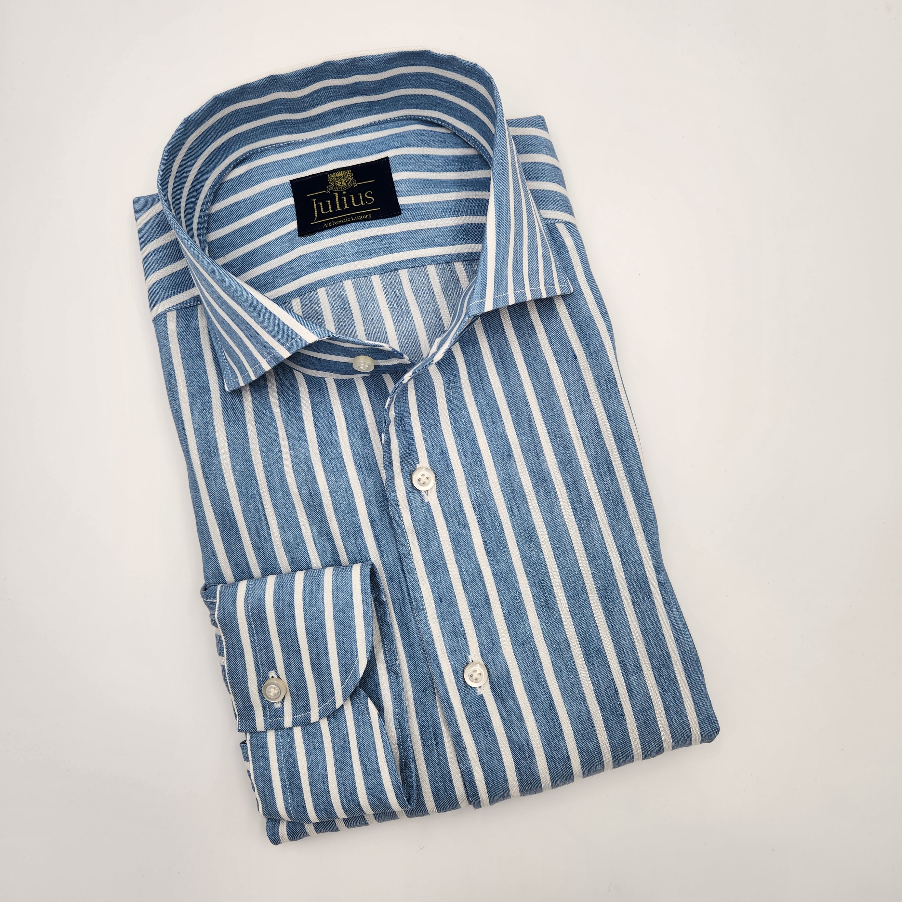 Cutaway Shirt Soft Linen Stripe