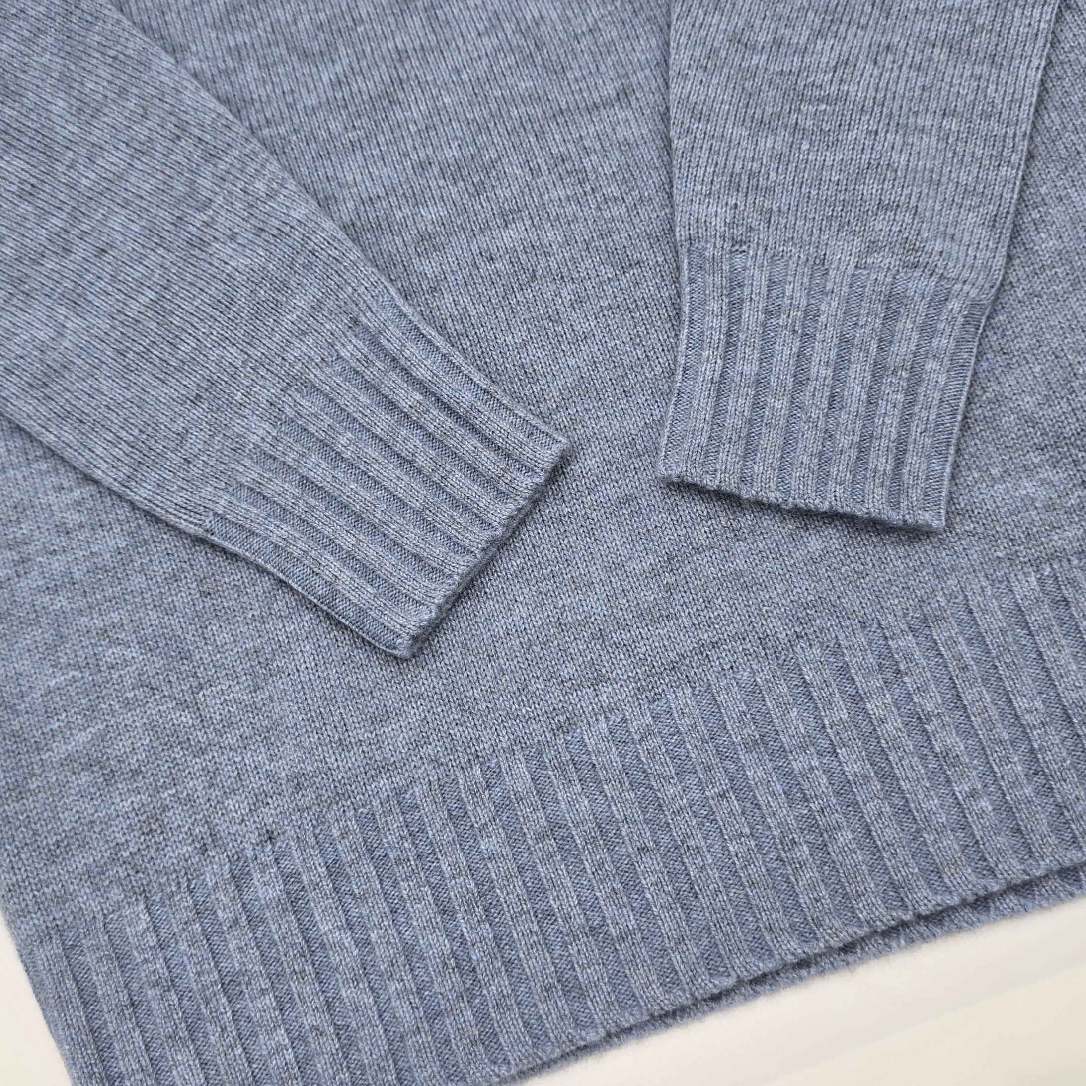 Sweater Roll Collar Merino/Cashmere Blue Haze