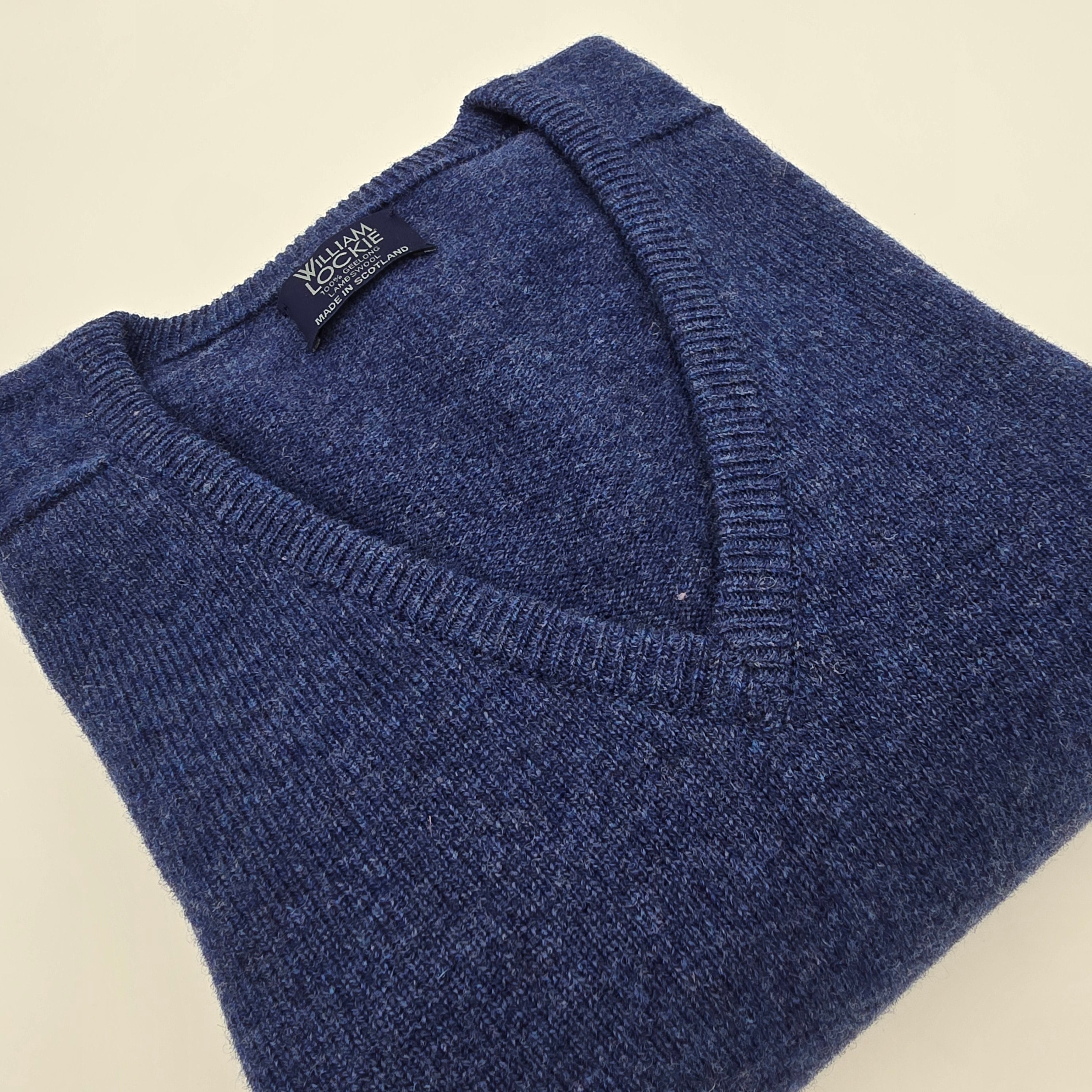 V-neck Lambswool Rhapsody Blue
