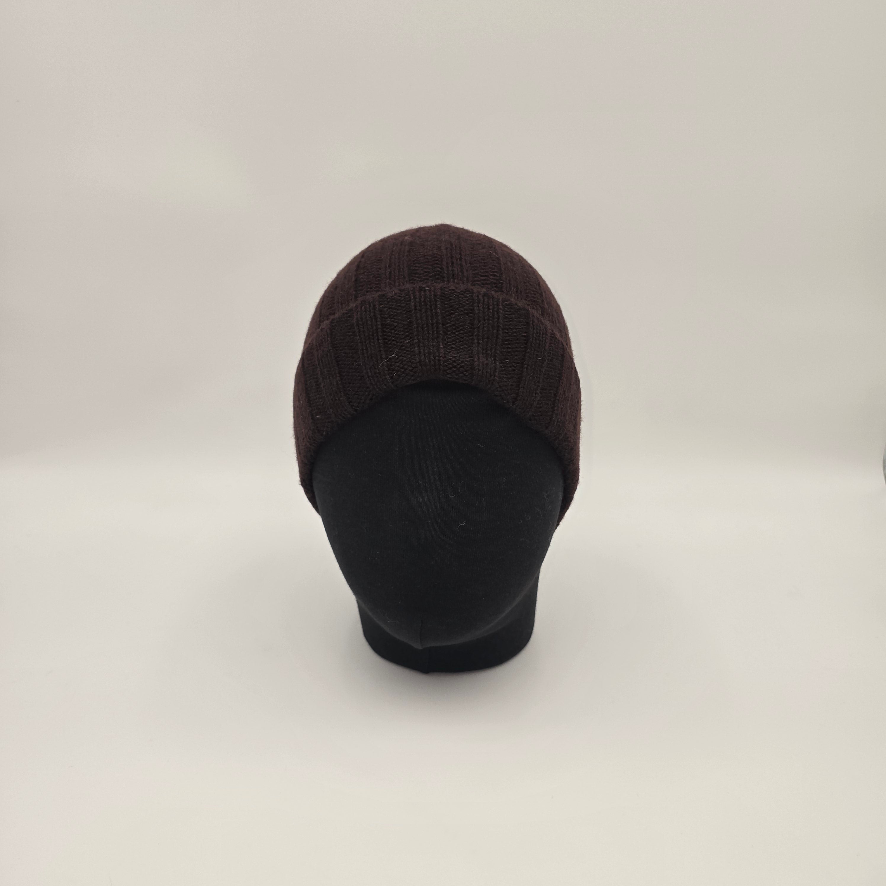 Beanie 100% Wool Dark Brown
