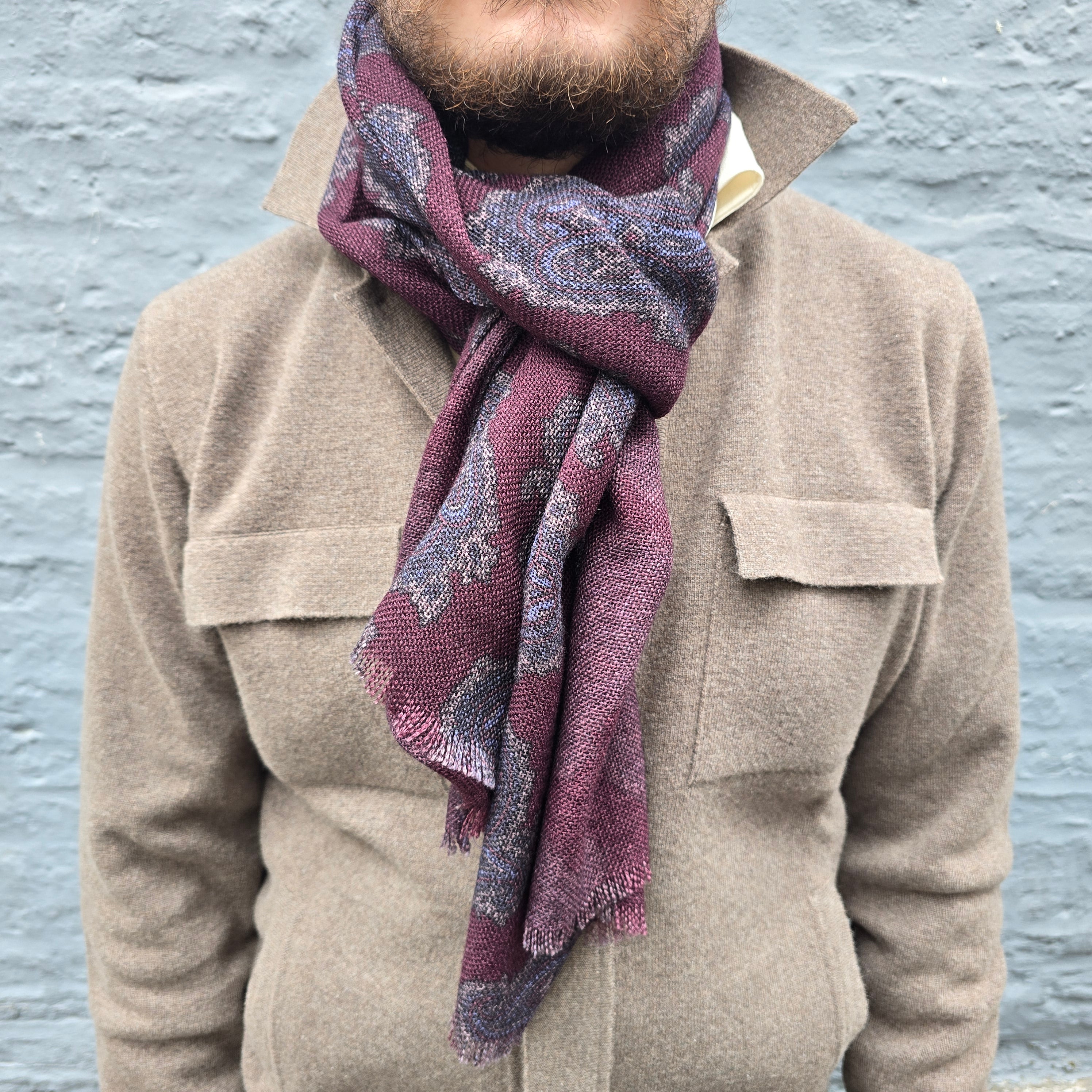 Polo Cardigan Knitted Wool Mid Brown