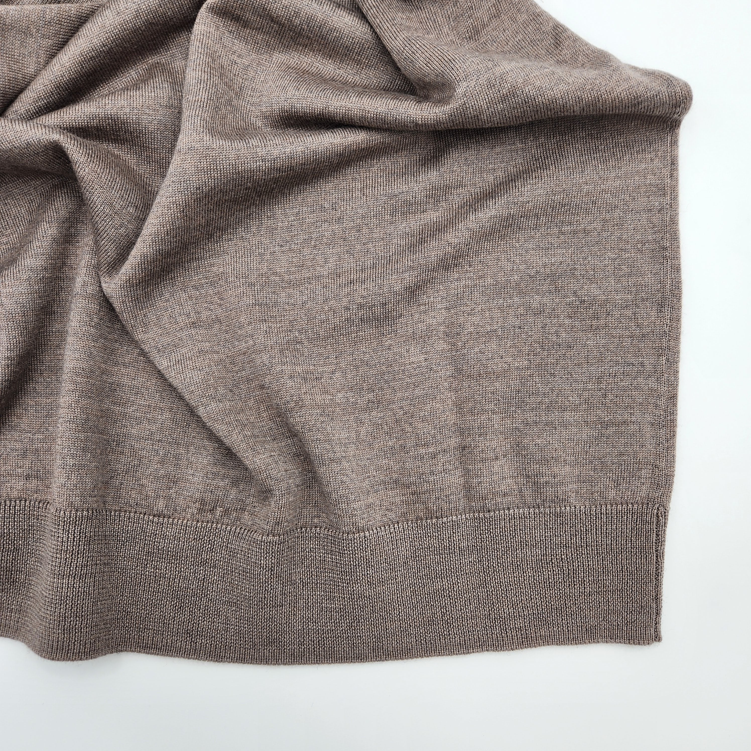 Short-sleeved Polo Blind Button Merino/Cashm/Silk Clay