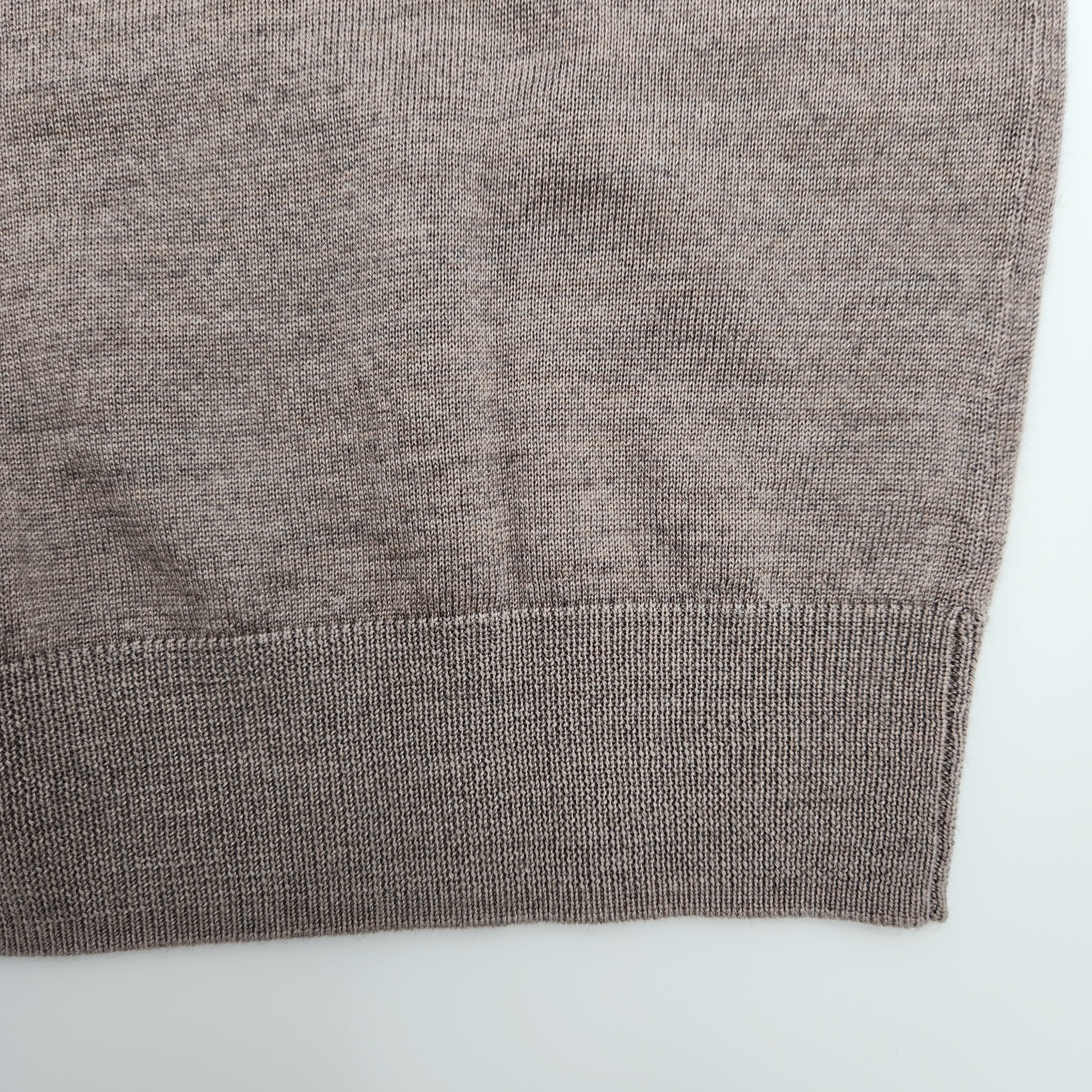 Short-sleeved Polo Blind Button Merino/Cashm/Silk Clay