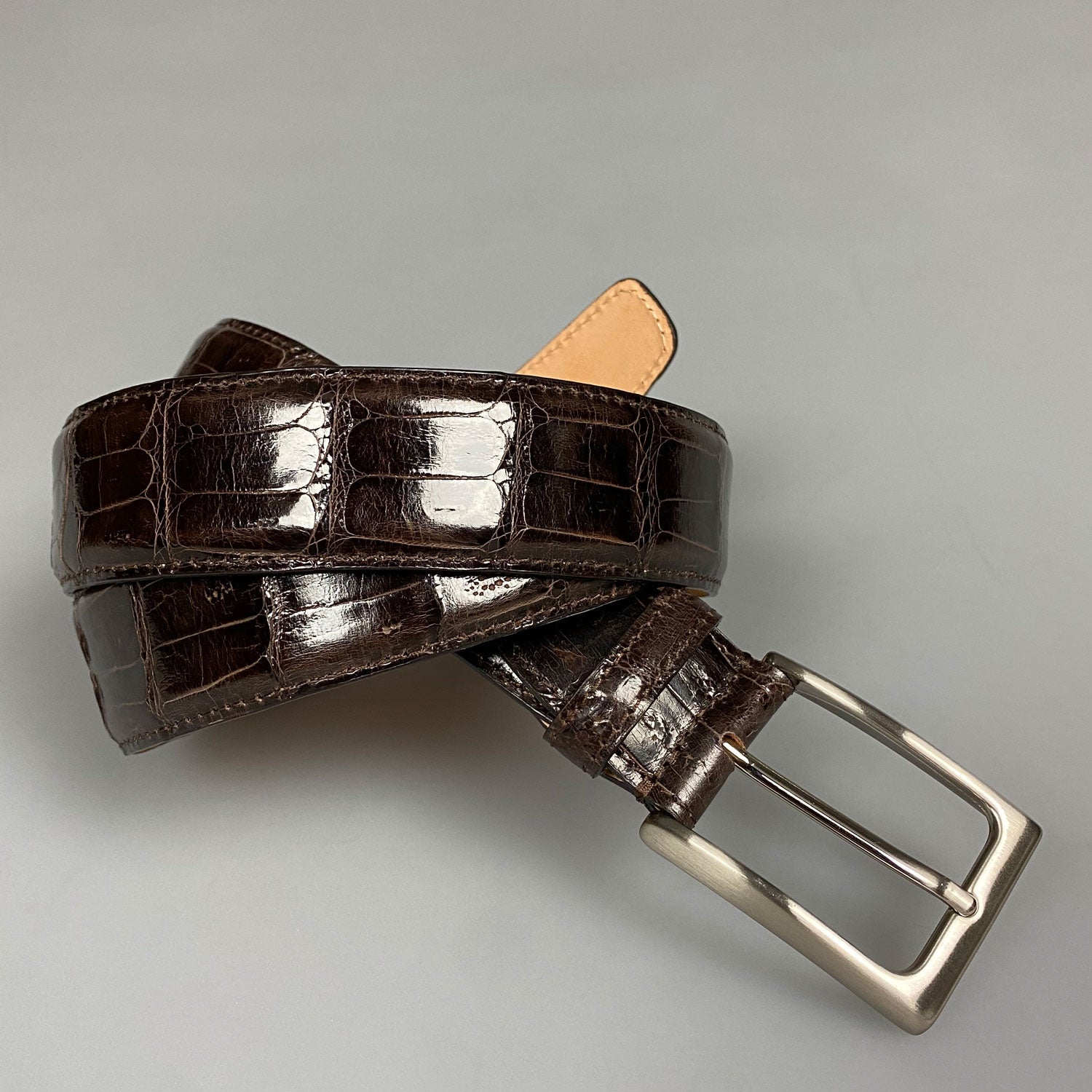 Belt Caiman Croco Brown