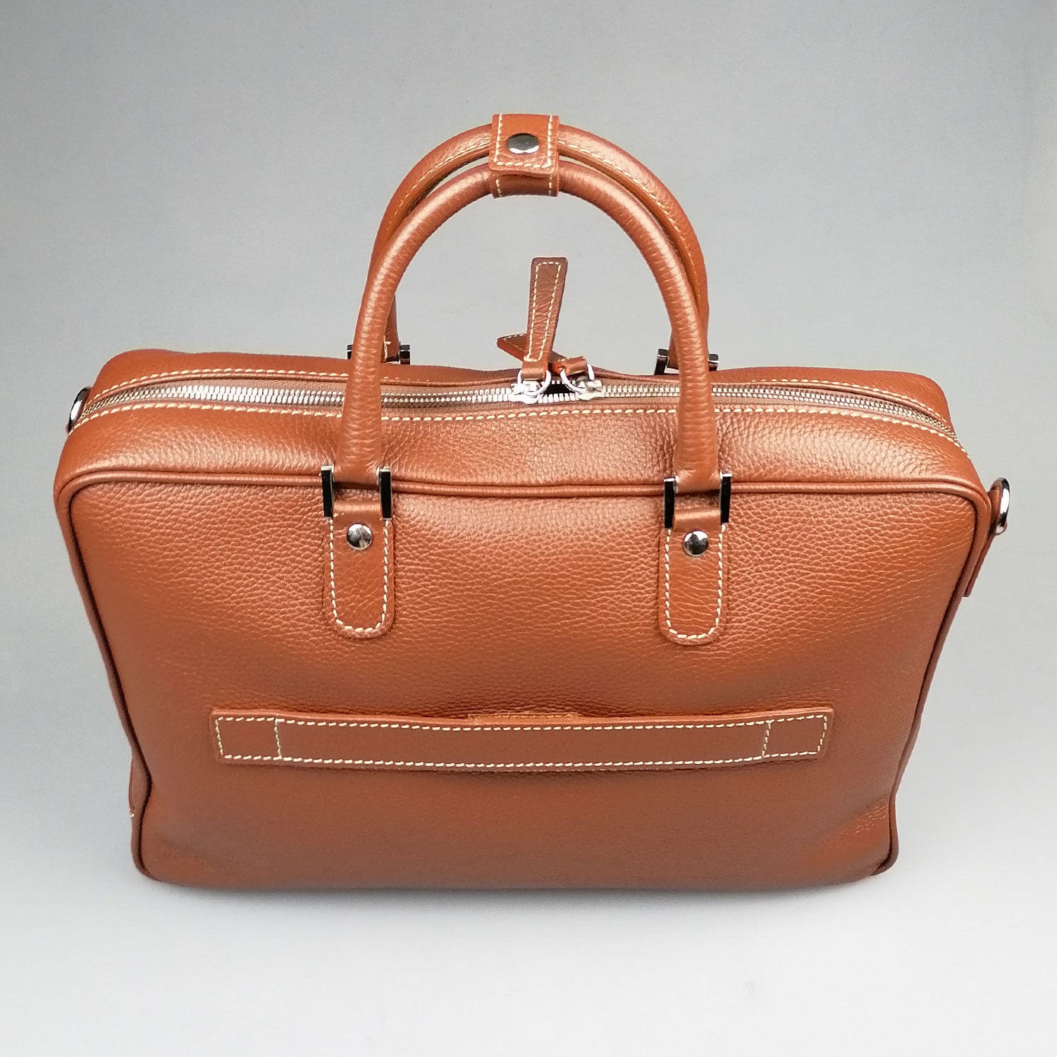 Business Bag Grain Leather One Mid Brown