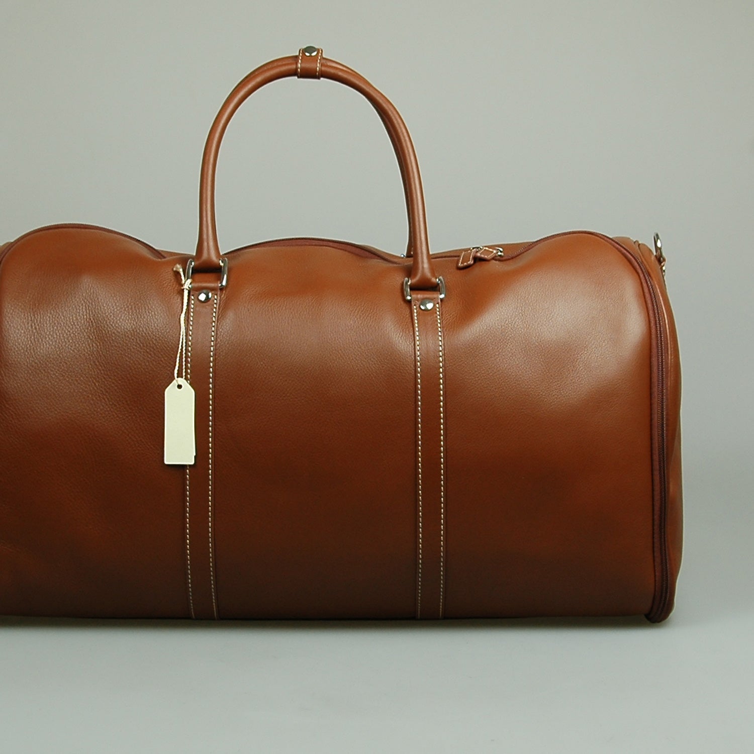 Garment Bag Grain Leather Dark Brown