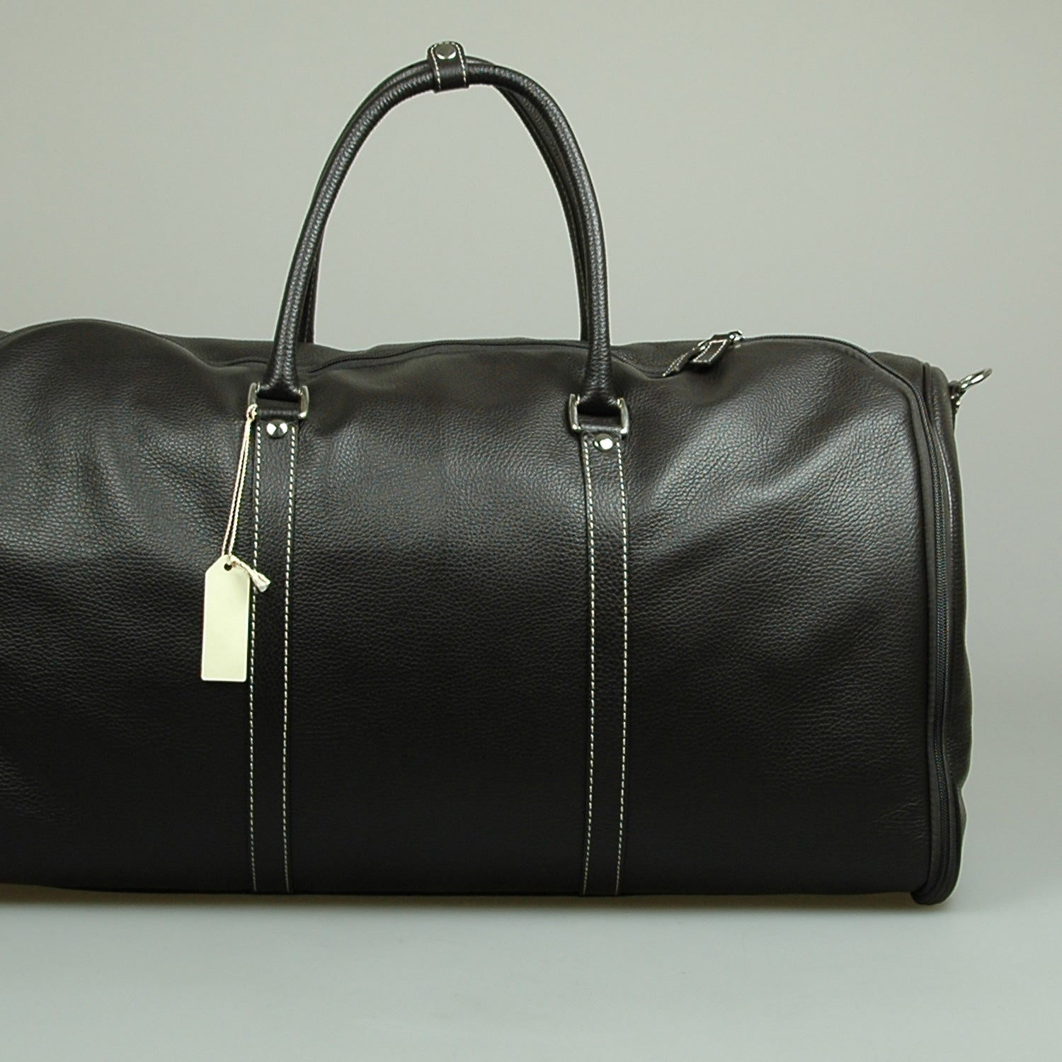 Garment Bag Grain Leather Dark Brown