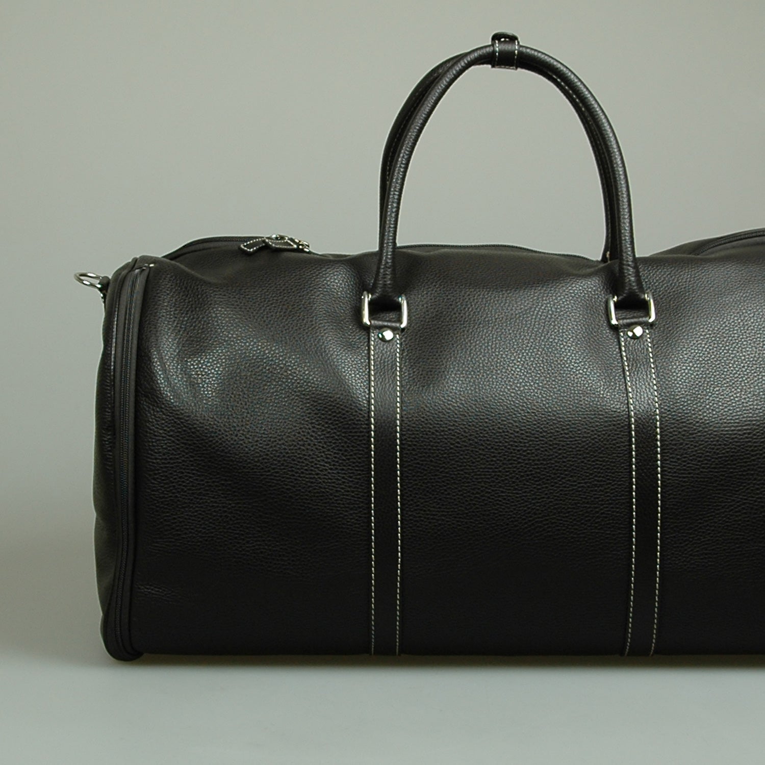 Garment Bag Grain Leather Dark Brown