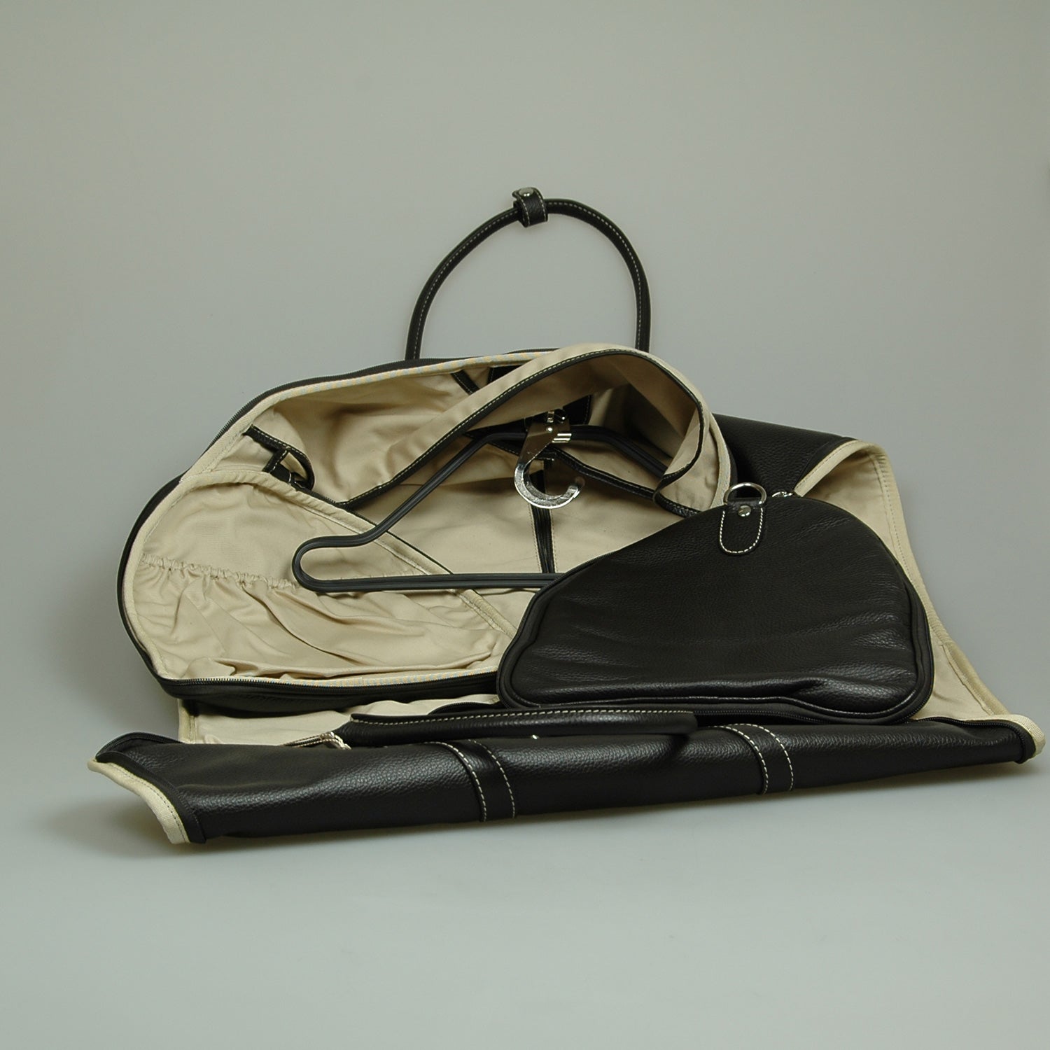 Garment Bag Grain Leather Dark Brown