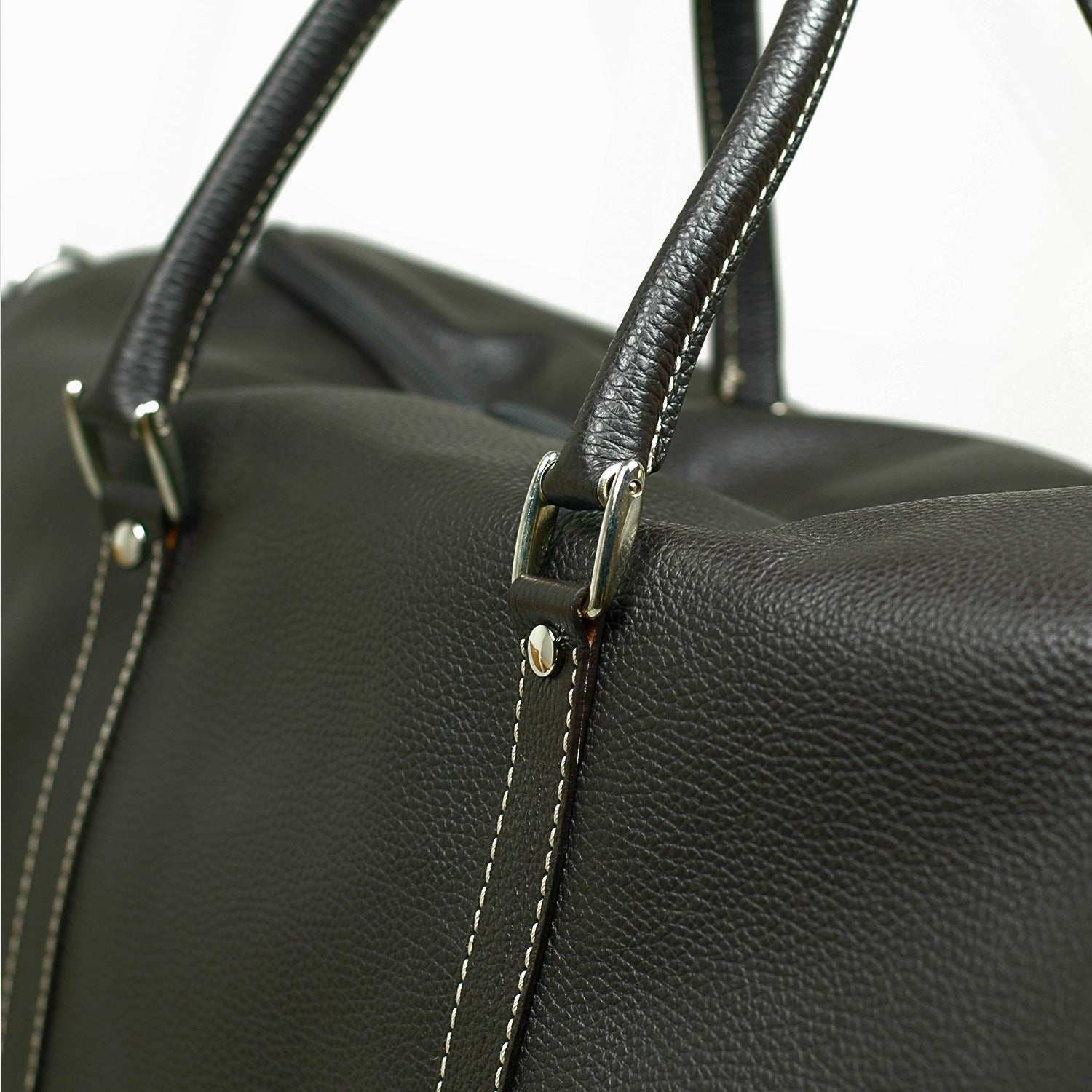 Garment Bag Grain Leather Dark Brown