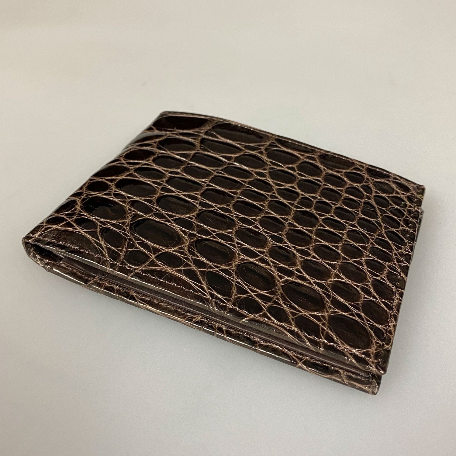Julius Wallet Real Croco Mid Bruin