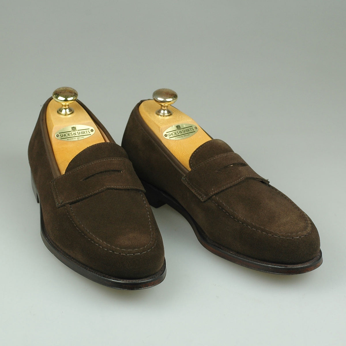Crocket & Jones Boston Dark Brown Suede Loafers Crockett & Jones Boston Dark Brown Grain • Brogue main image 2