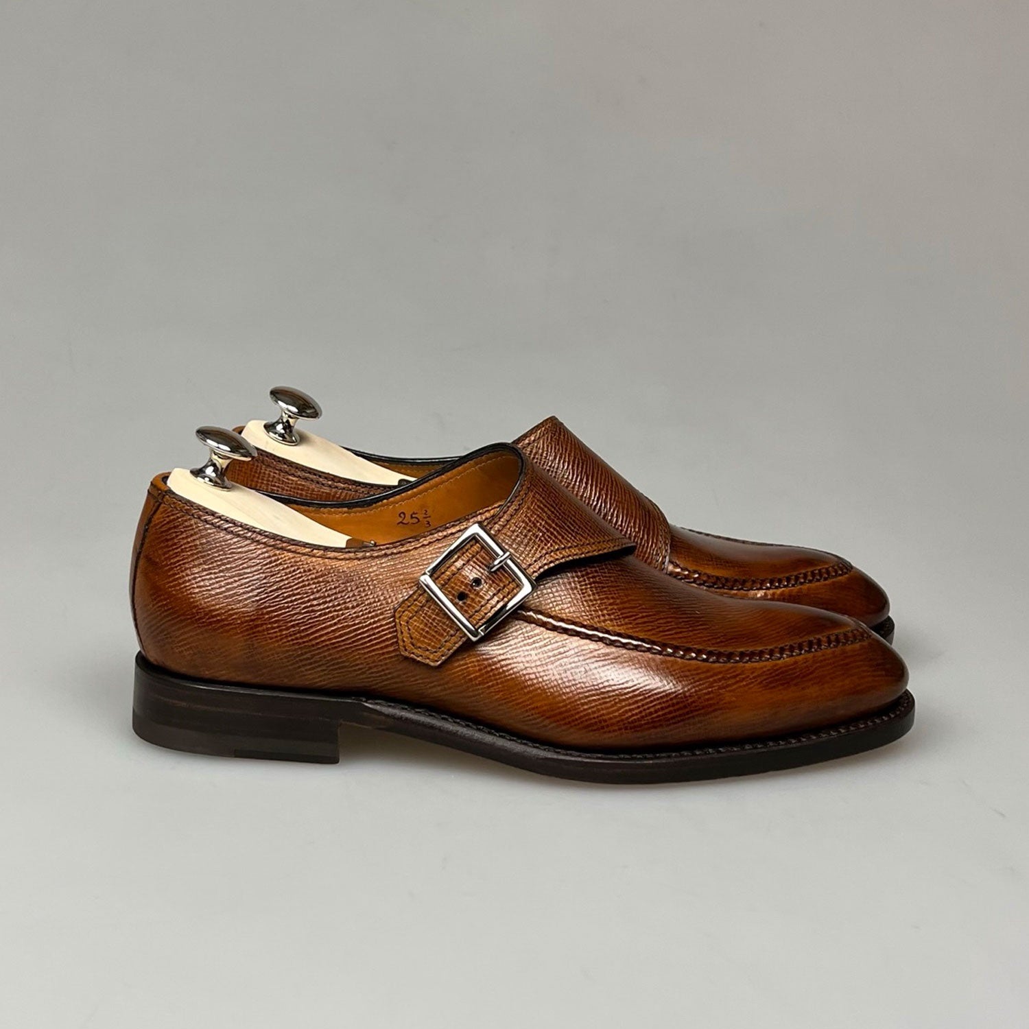 Bontoni Prestigio Monk Hatch Grain Mid Bruin
