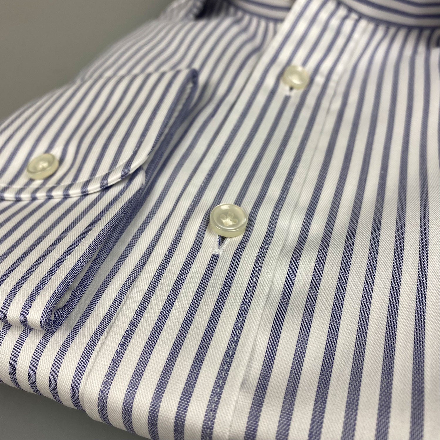 Julius Cutaway Popover Stripe Blauw