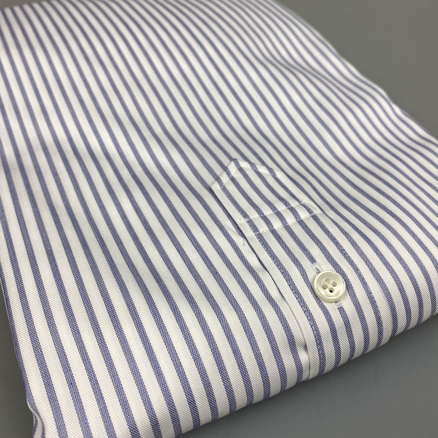 Julius Cutaway Popover Stripe Blauw