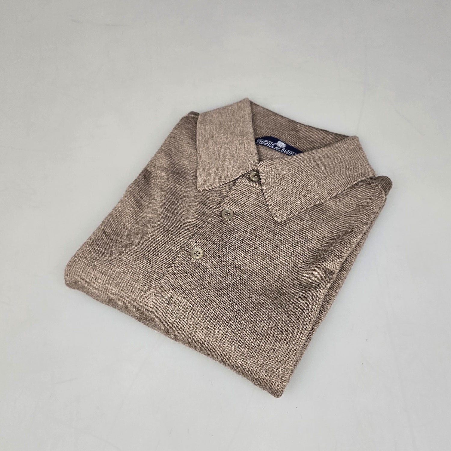 Julius Longsleeve Polo Merino Taupe