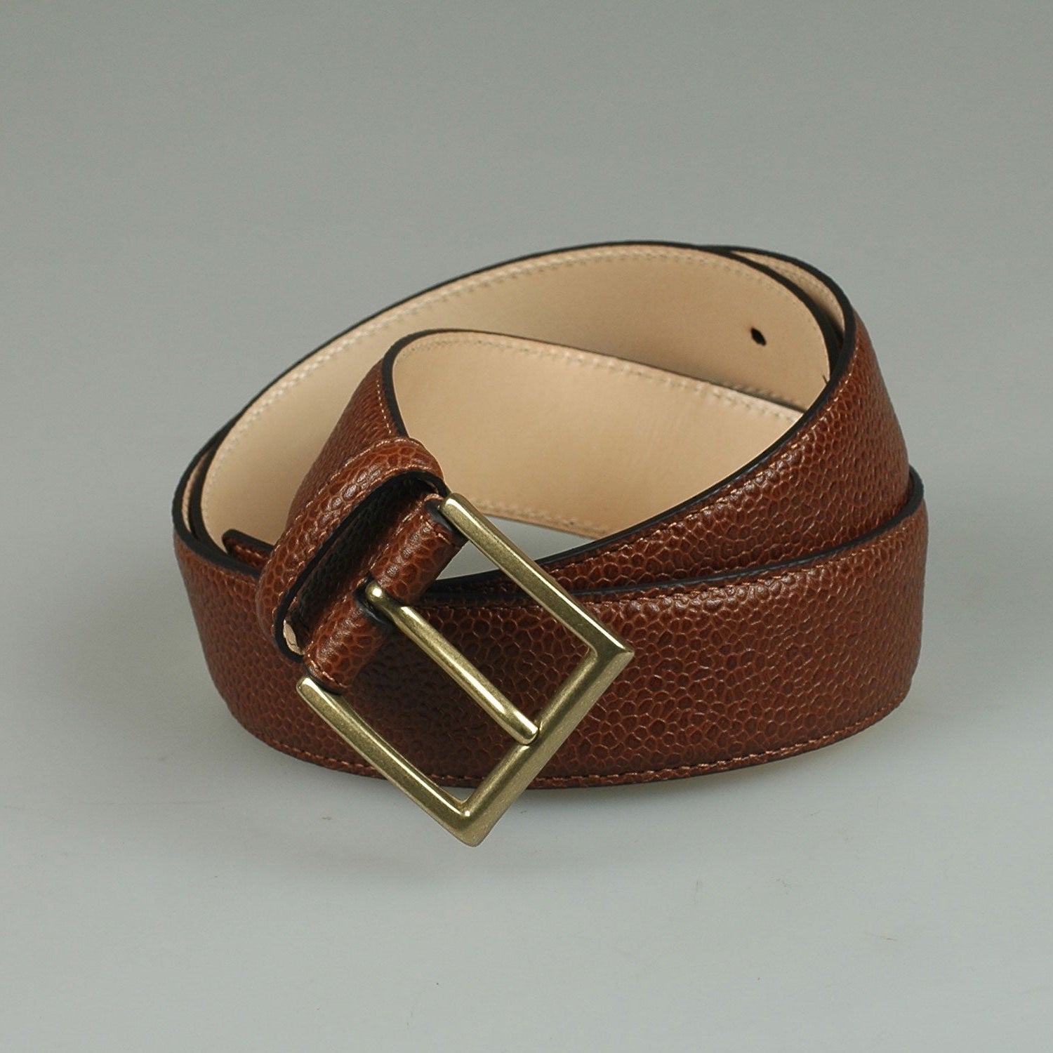 Crockett & Jones Belt Tan Scotch Grain Mid Bruin