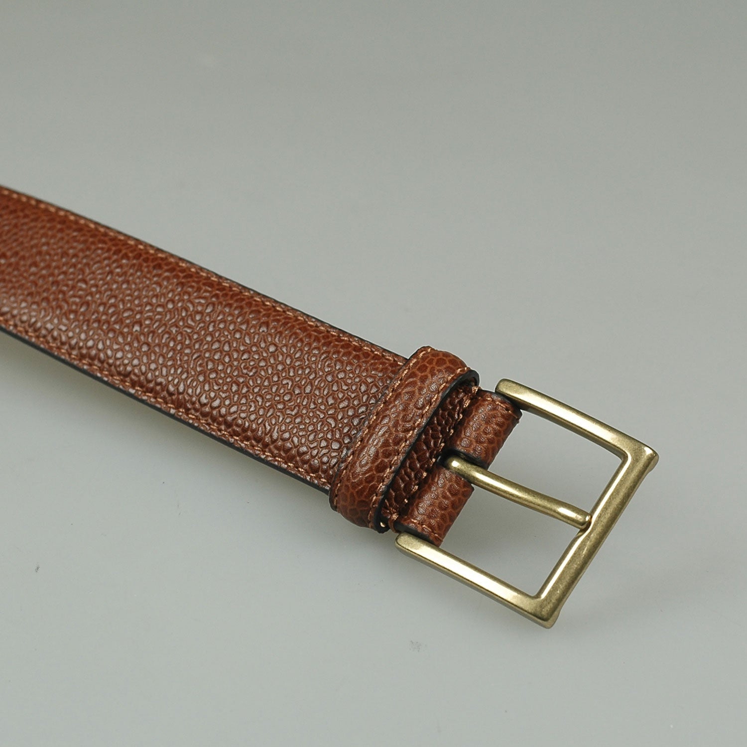 Crockett & Jones Belt Tan Scotch Grain Mid Bruin