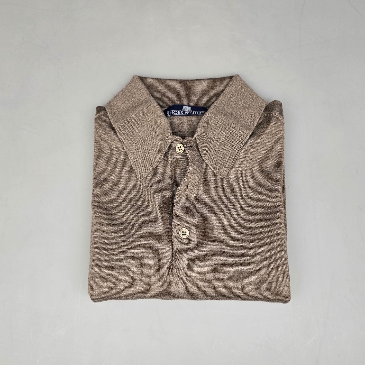 Julius Longsleeve Polo Merino Taupe