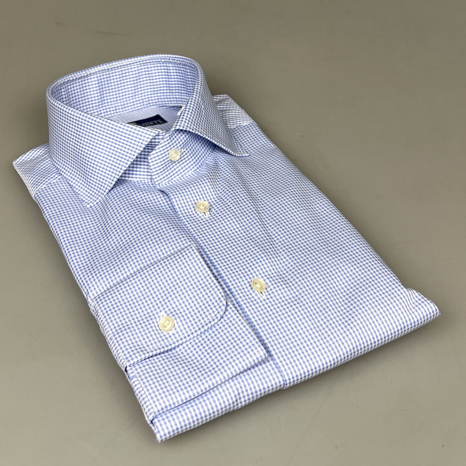 Julius Cutaway MF Twill Check Licht Blauw