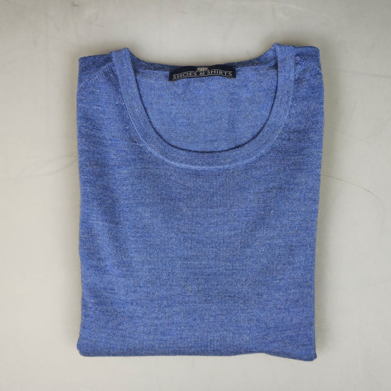 Julius O-Neck Merino Sweater Jeans Blauw