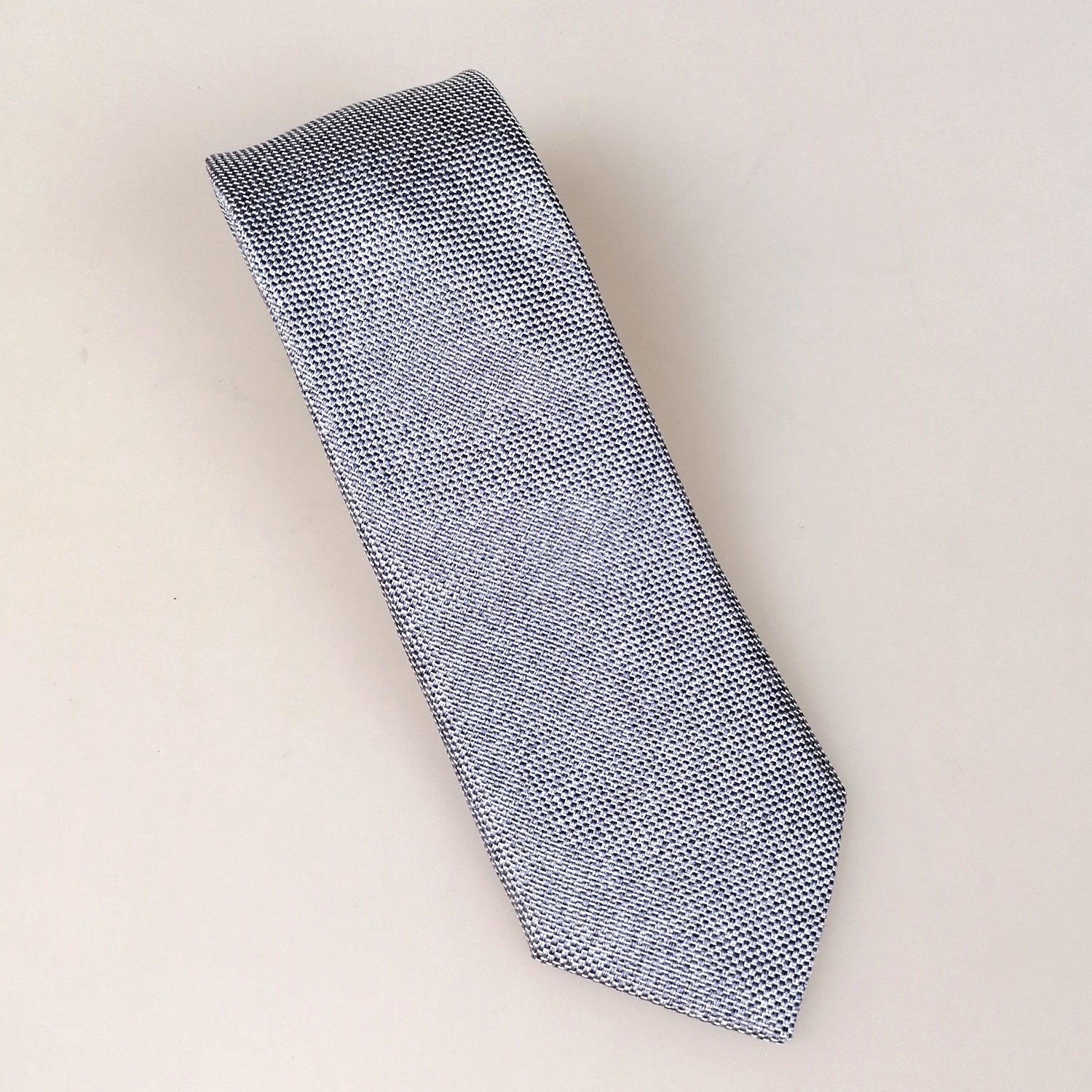 Julius Tie Silk/Cotton Plain Blauw