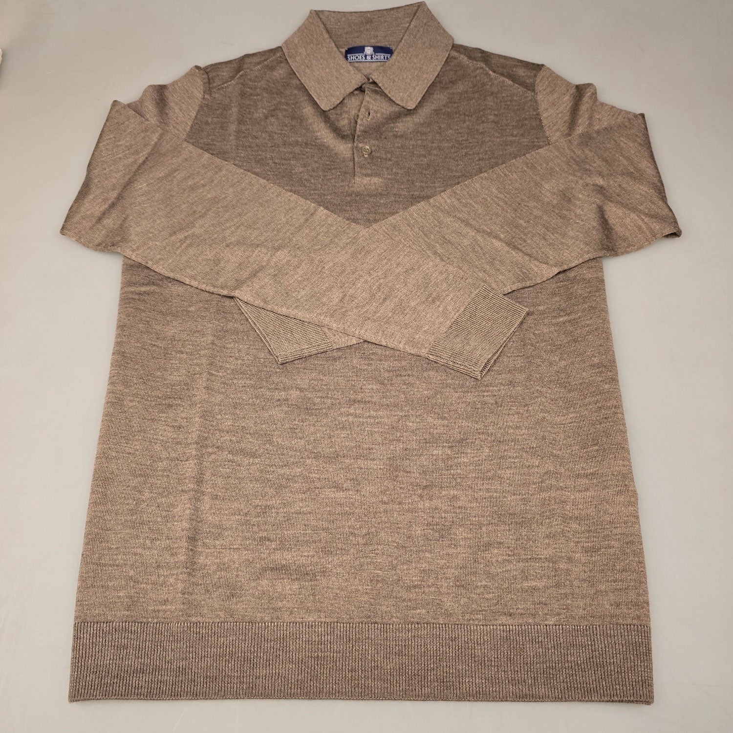 Julius Longsleeve Polo Merino Taupe
