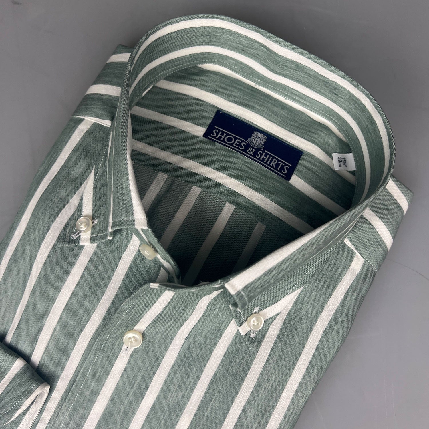 Julius Button Down Soft Cotton Groen