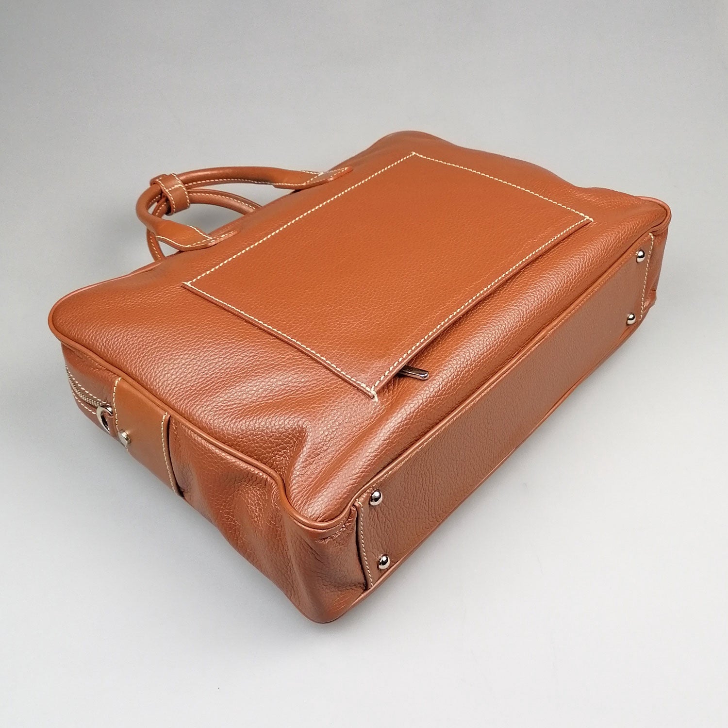 Julius Cartella Briefcase frontzips Mid Bruin