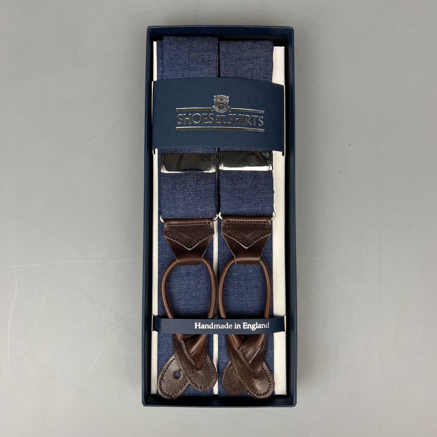 Albert Thurston Braces Denim Woolmix Blauw