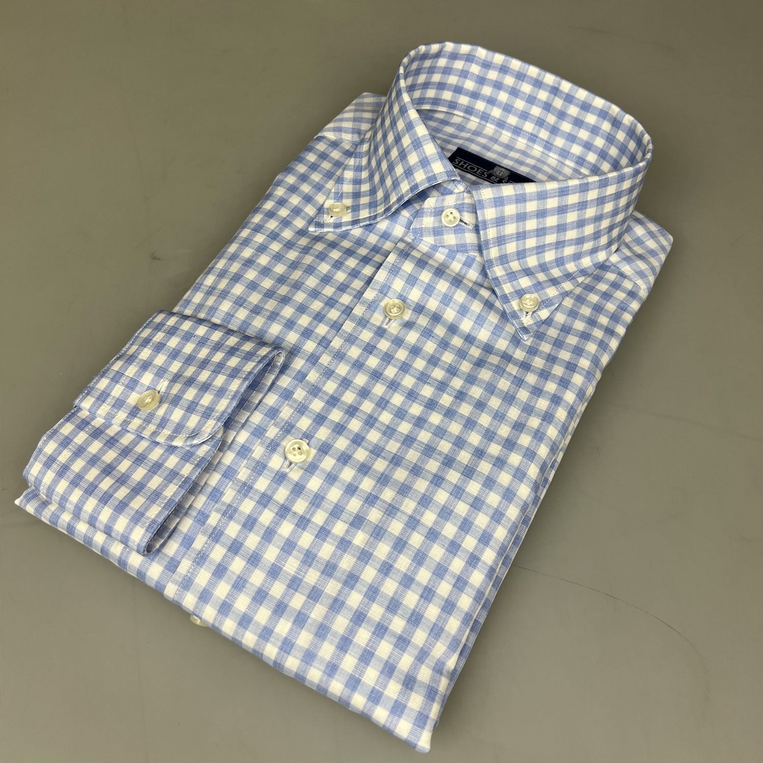 Julius Button Down Mediteranean Check Blauw