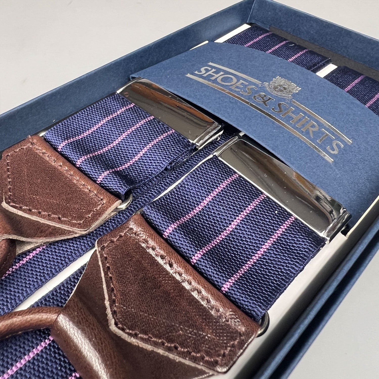 Albert Thurston Braces Stripe Soft Pink