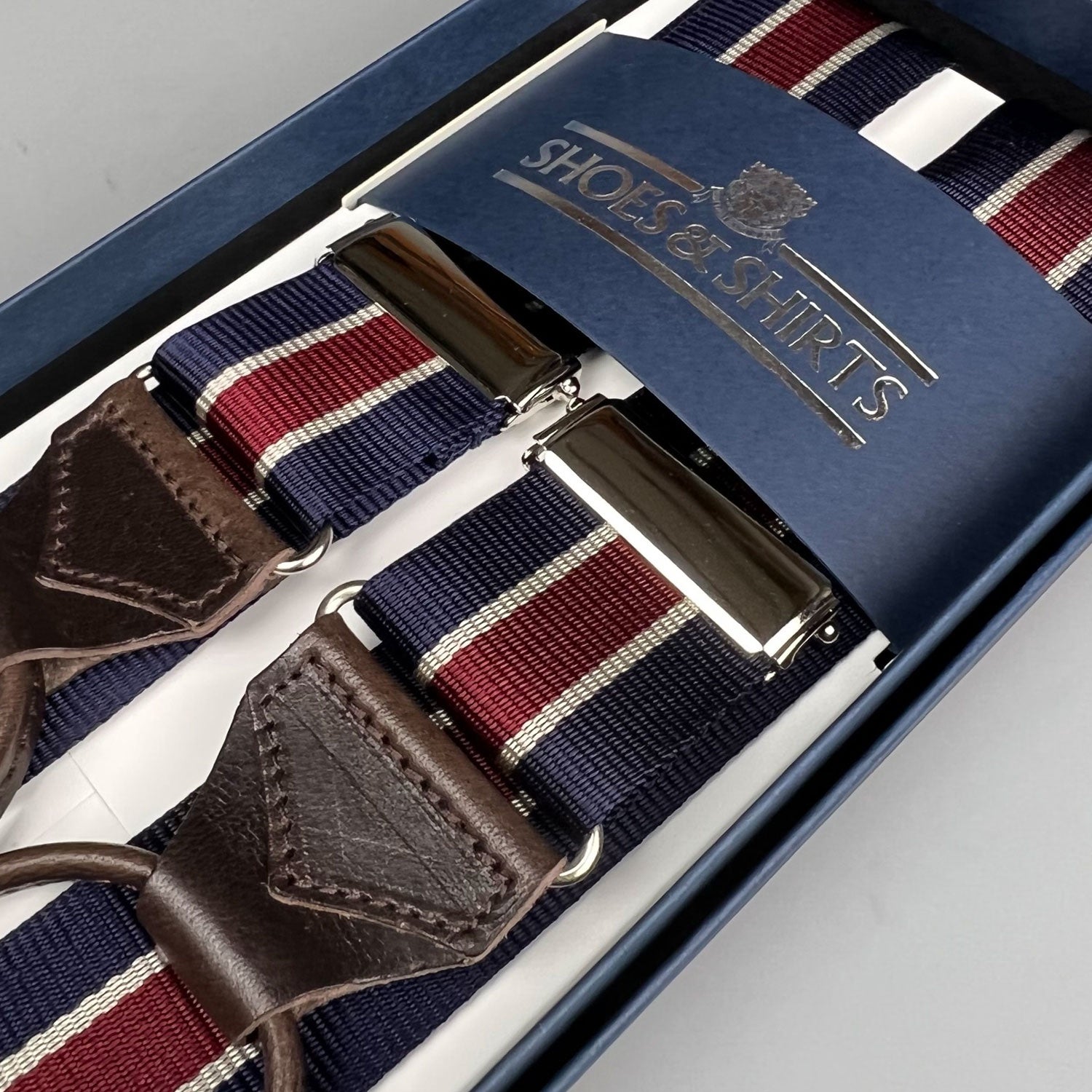 Albert Thurston Braces Stripe Navy/Red