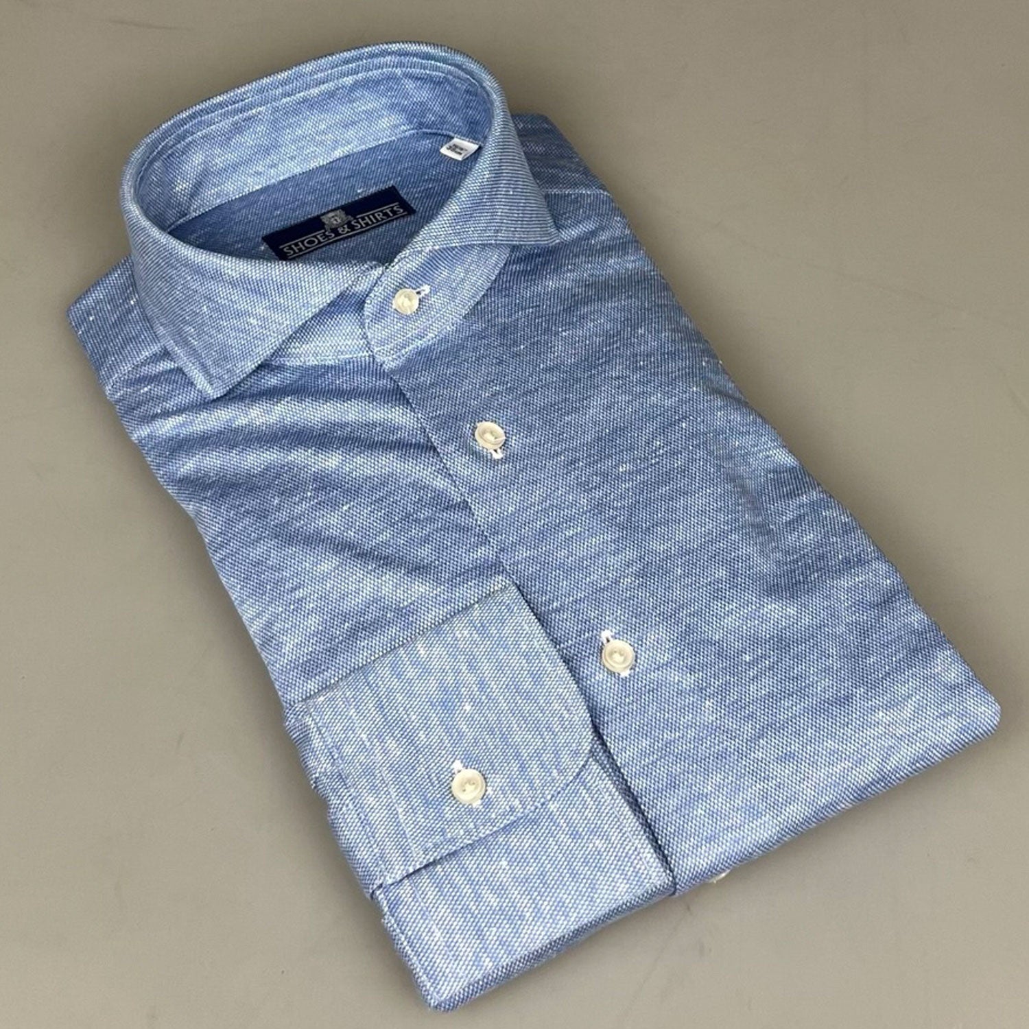 Julius Cutaway MF Linen/Cotton Blauw
