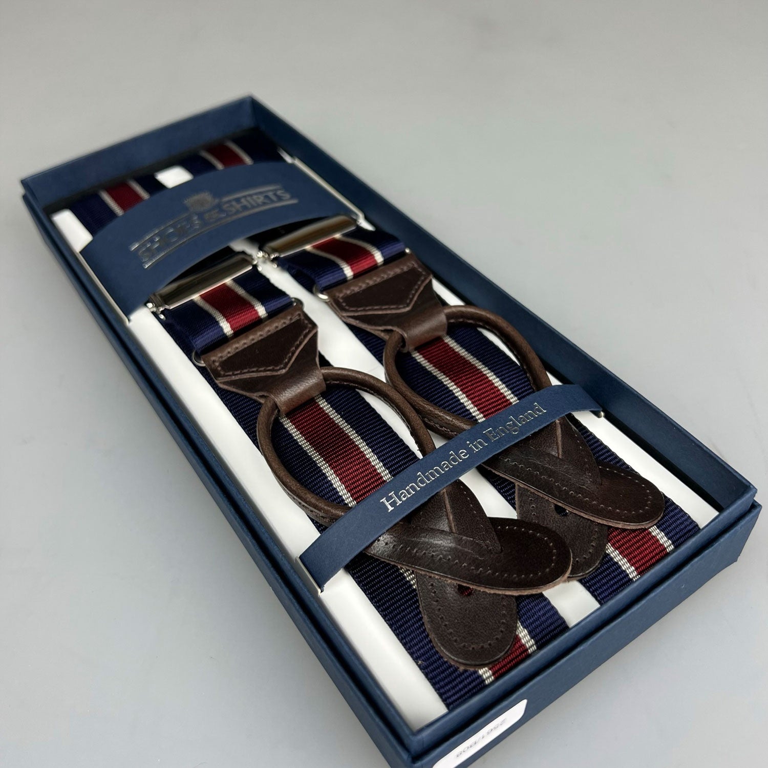 Albert Thurston Braces Stripe Navy/Red