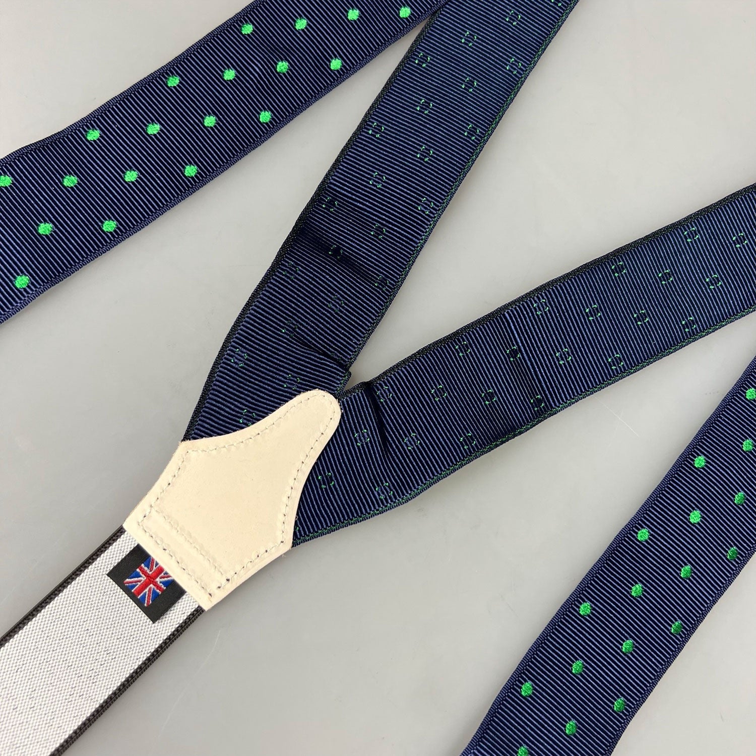 Albert Thurston Braces Polka Dot Green