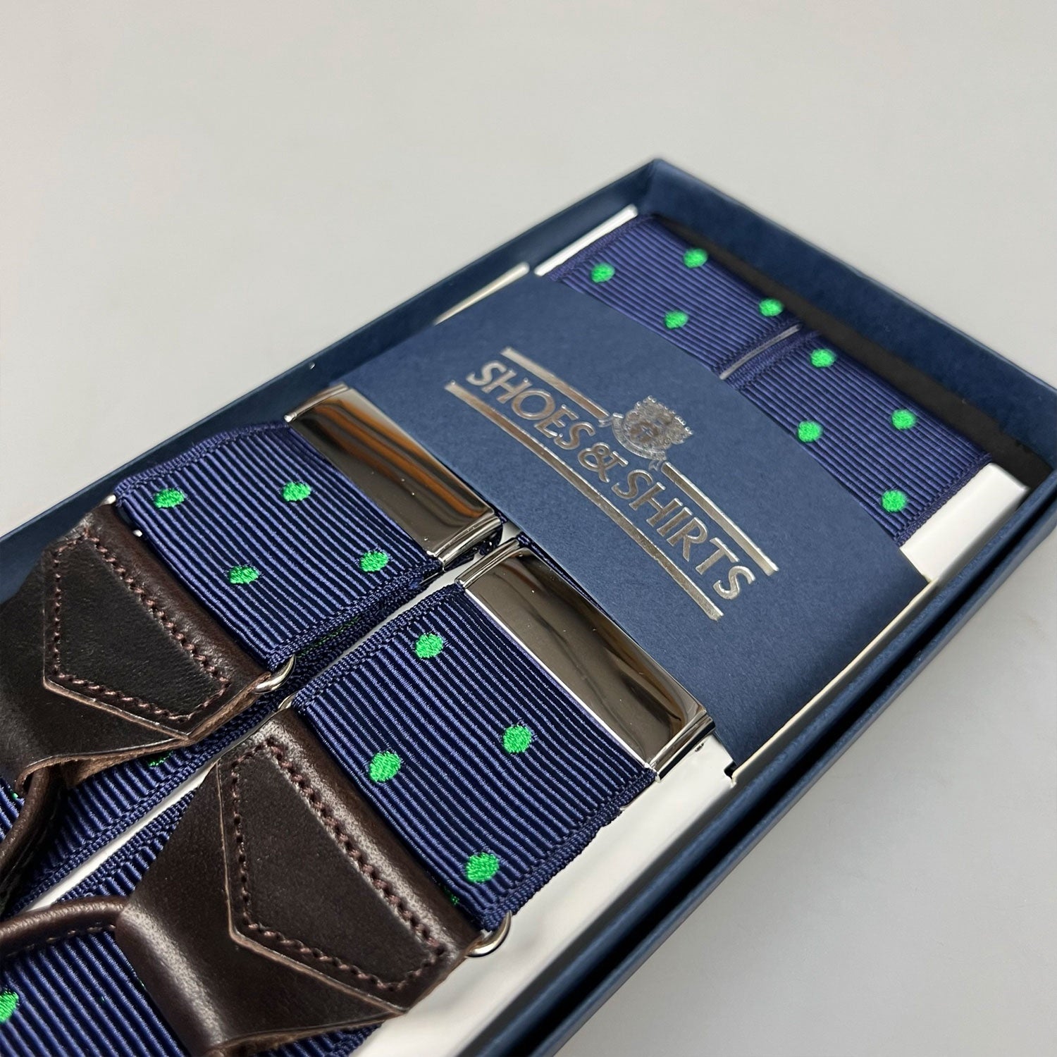 Albert Thurston Braces Polka Dot Green