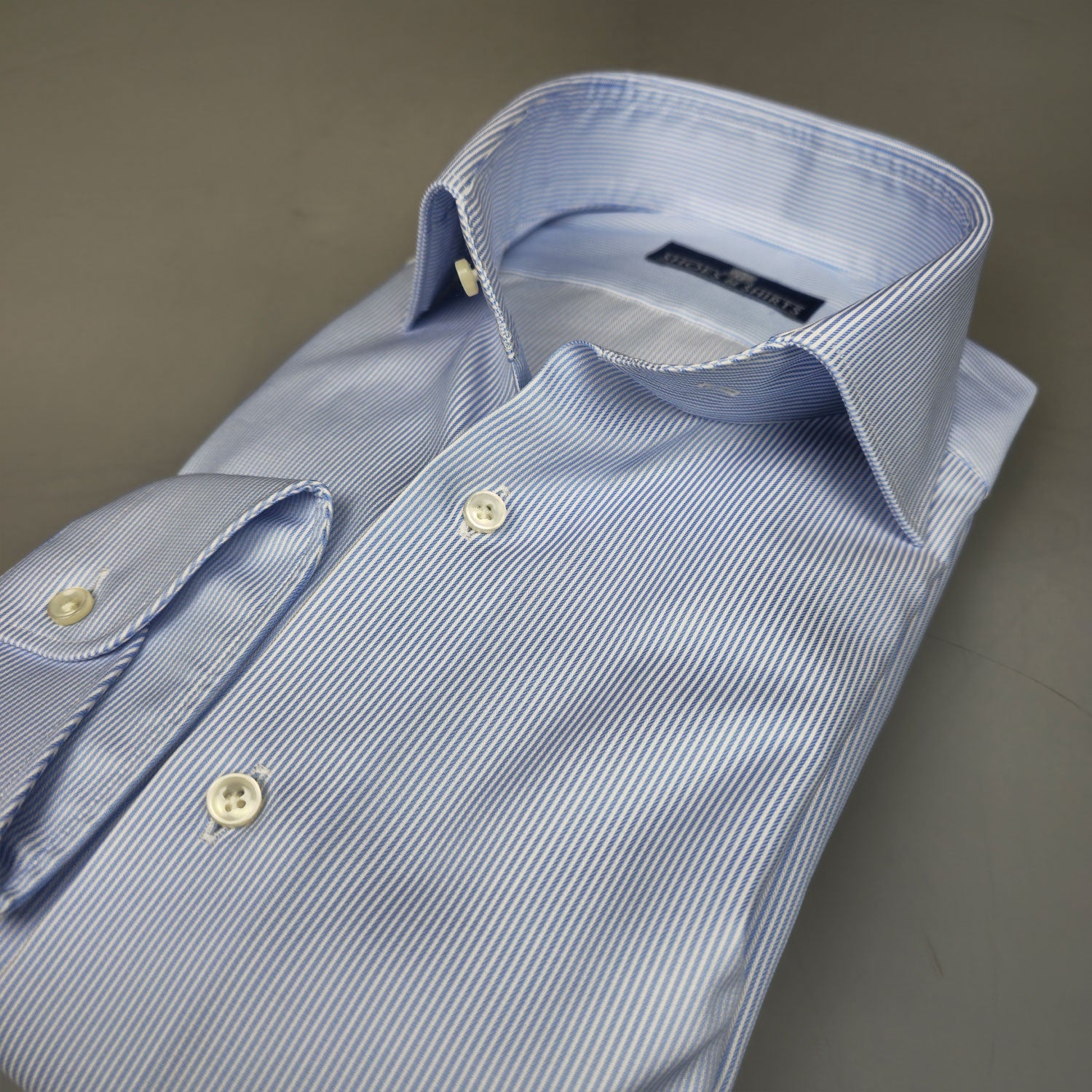 Julius Cutaway MF Stripe Weave Licht Blauw
