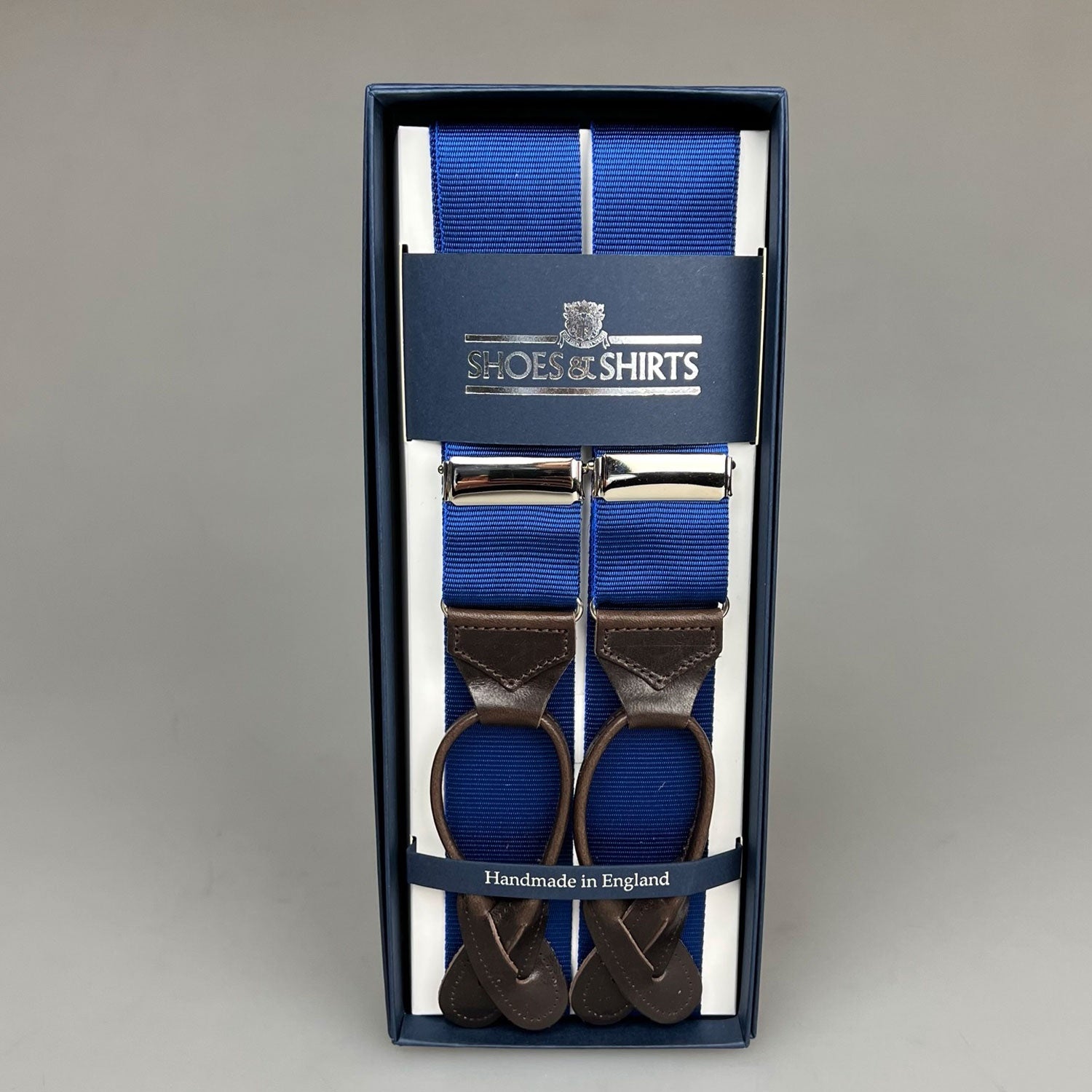 Albert Thurston Braces Plain Mid Blauw