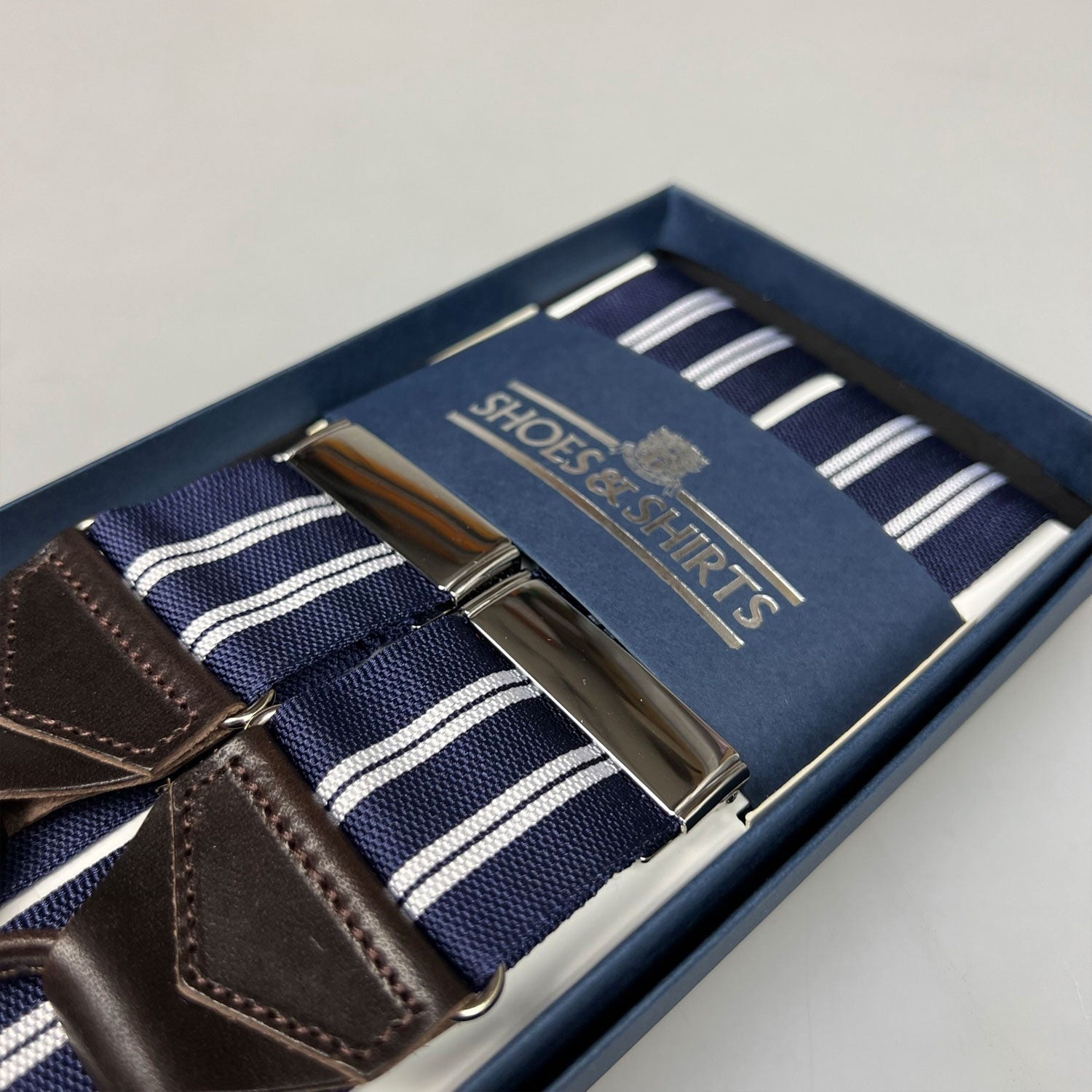 Albert Thurston Braces Stripes White
