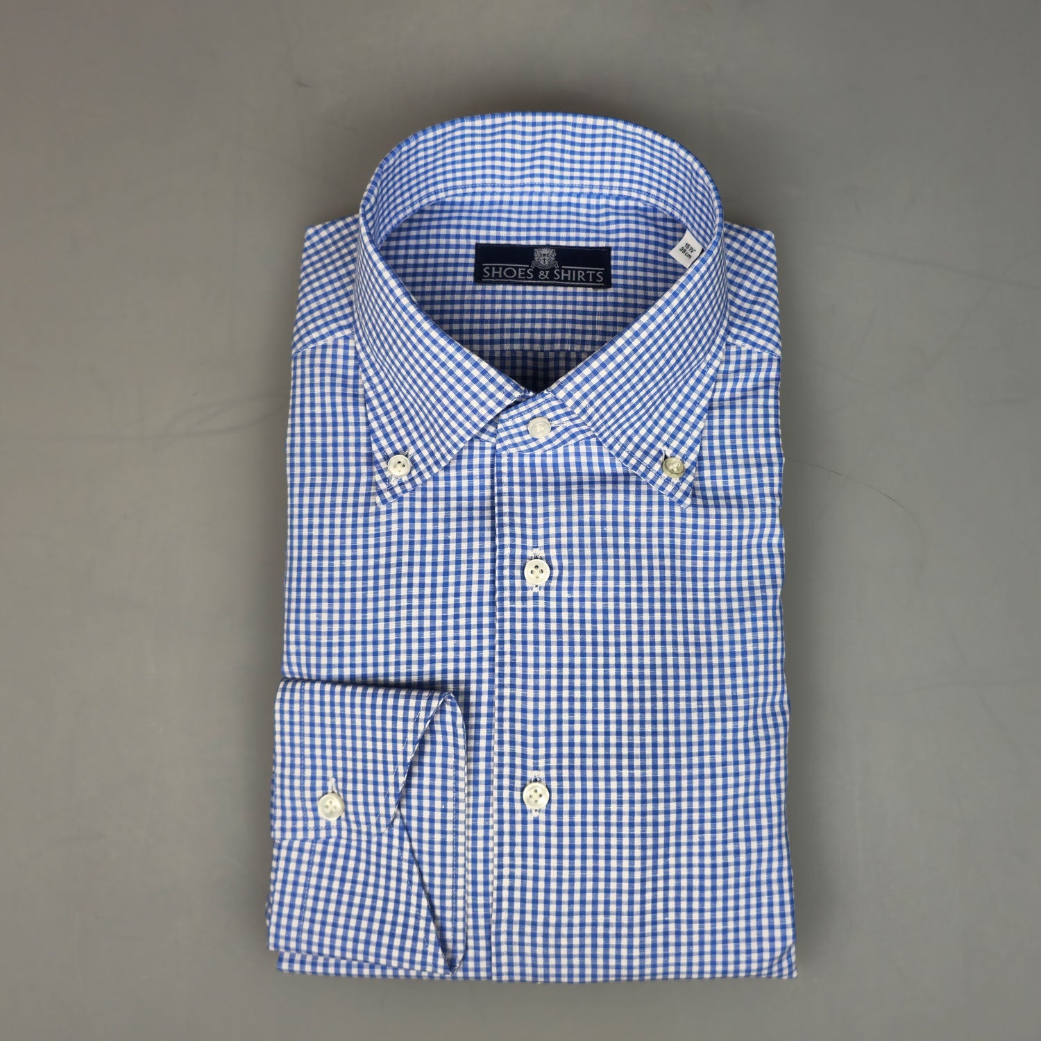 Julius Button.D. MF Small Check Blauw