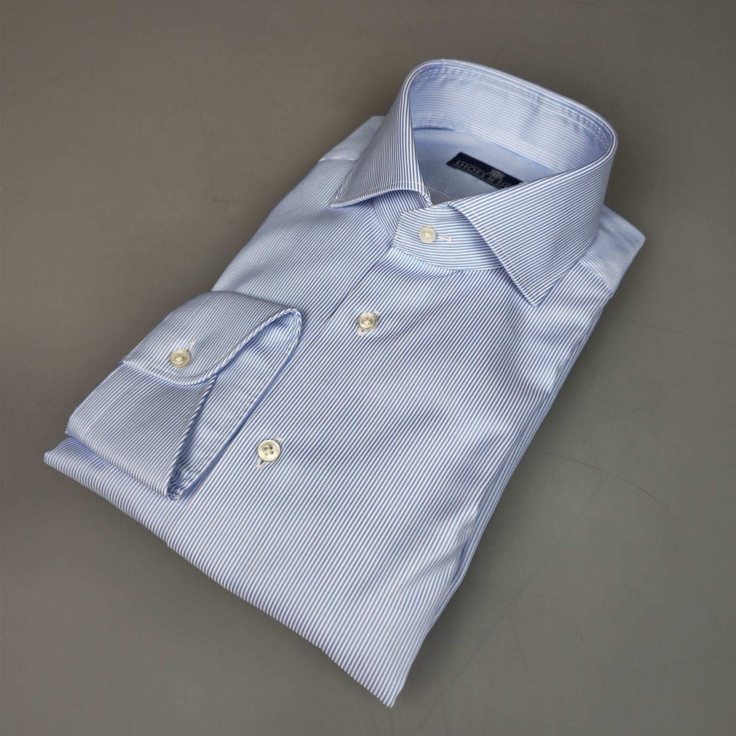 Julius Cutaway MF Stripe Weave Licht Blauw