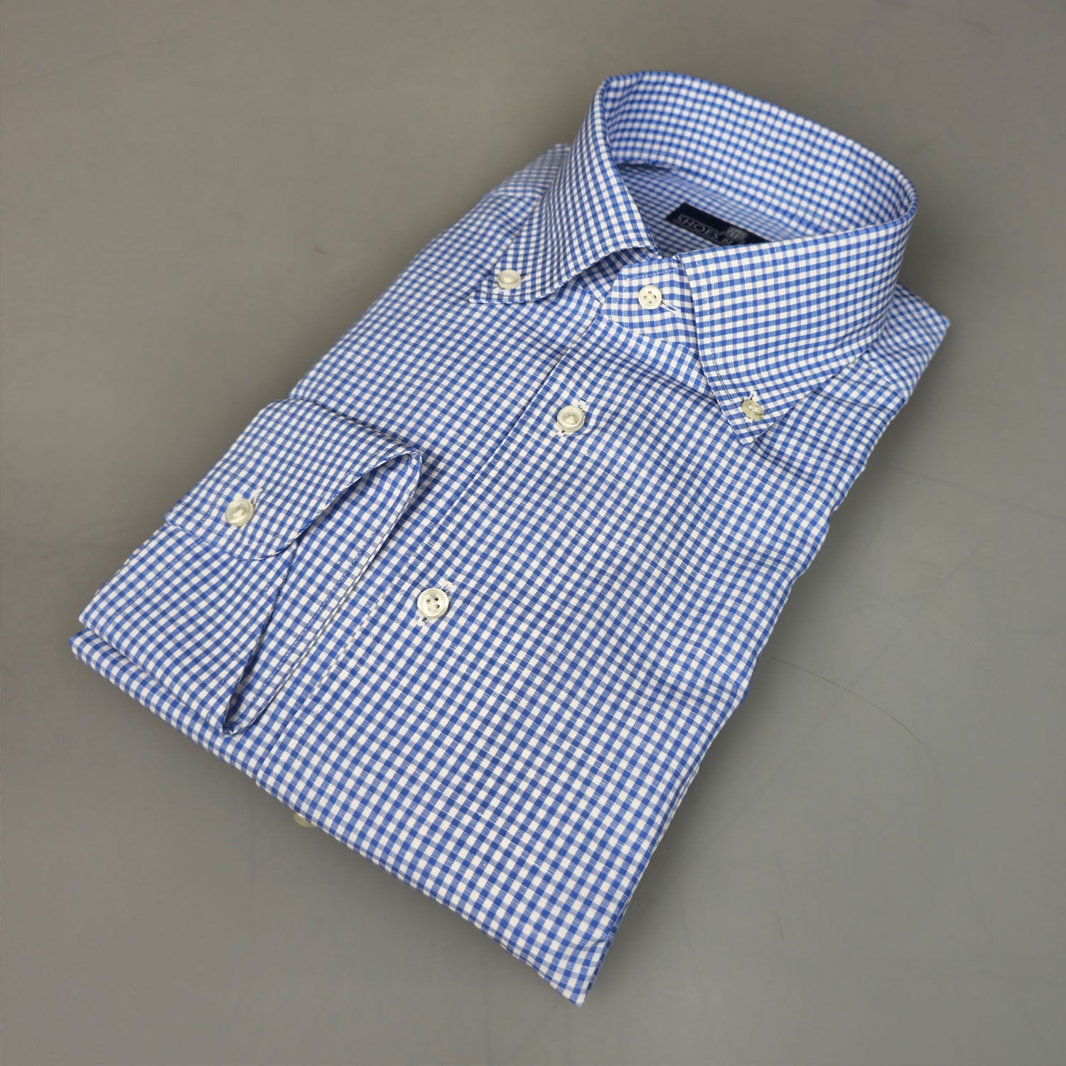 Julius Button.D. MF Small Check Blauw